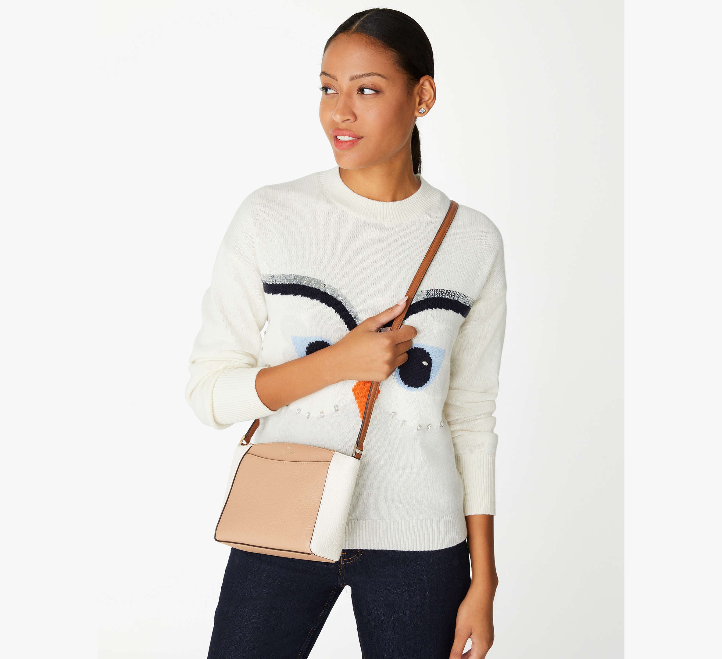 Kate Spade Monica Small Crossbody - Light Fawn Multi