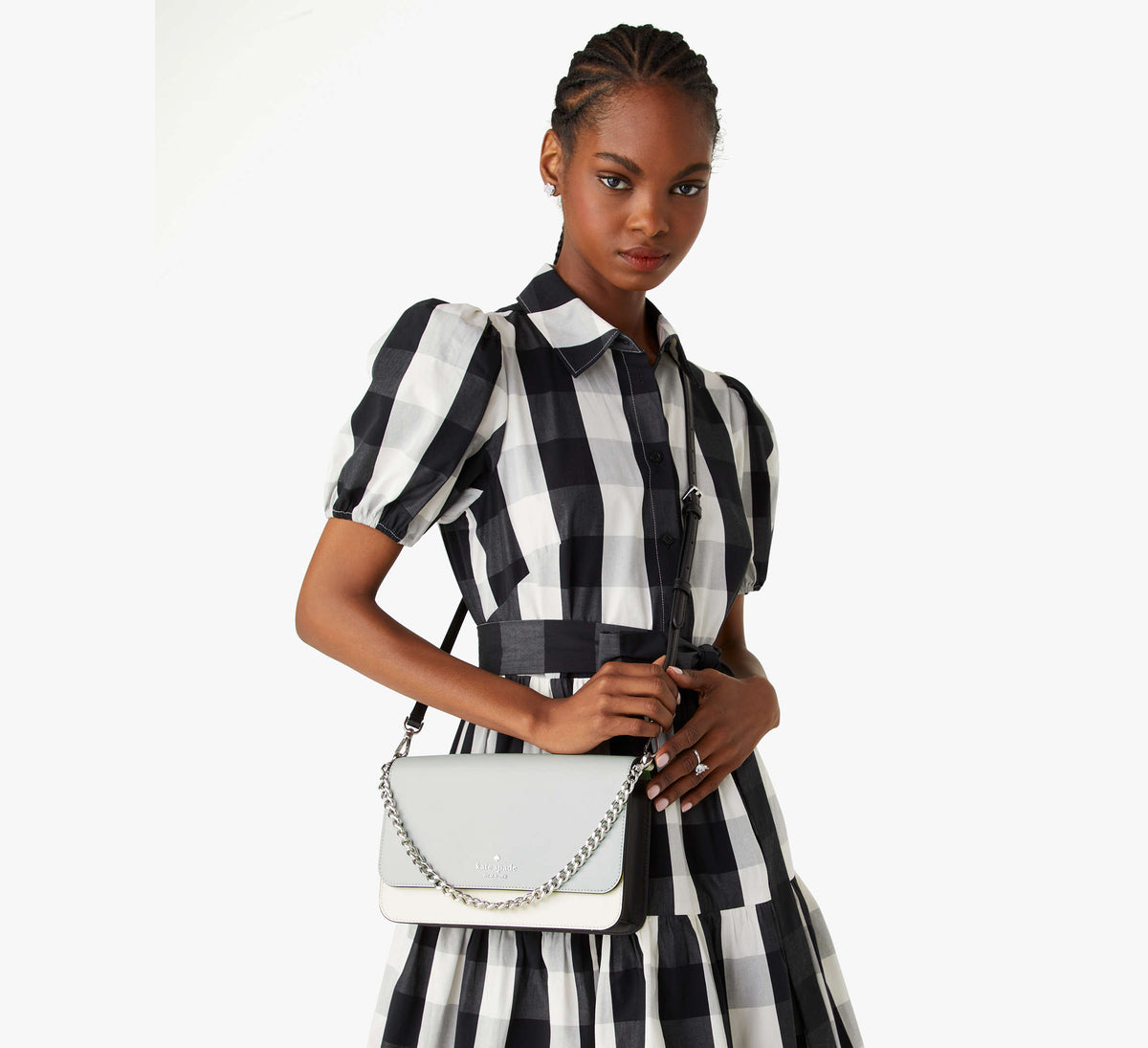 Kate Spade Madison Willow Convertible Crossbody - Platinum Grey Multi