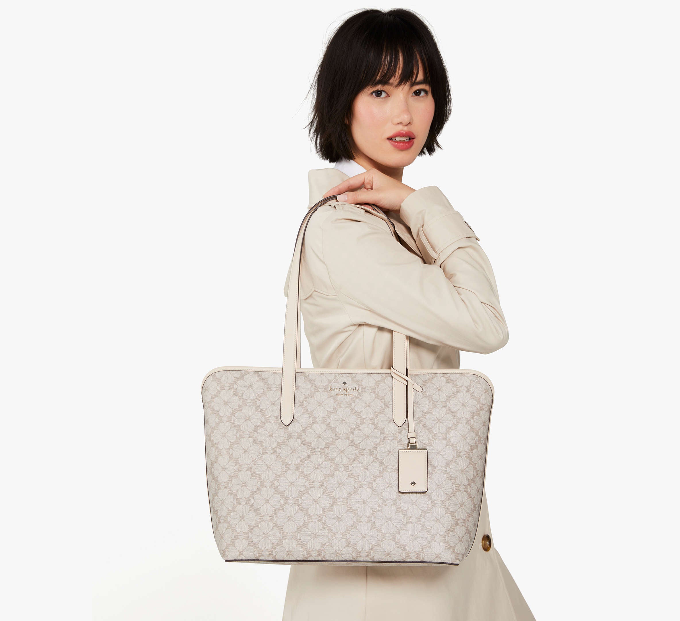 Kate Spade Signature Spade Flower Large Tote-Dark Mushroom Cap Multi