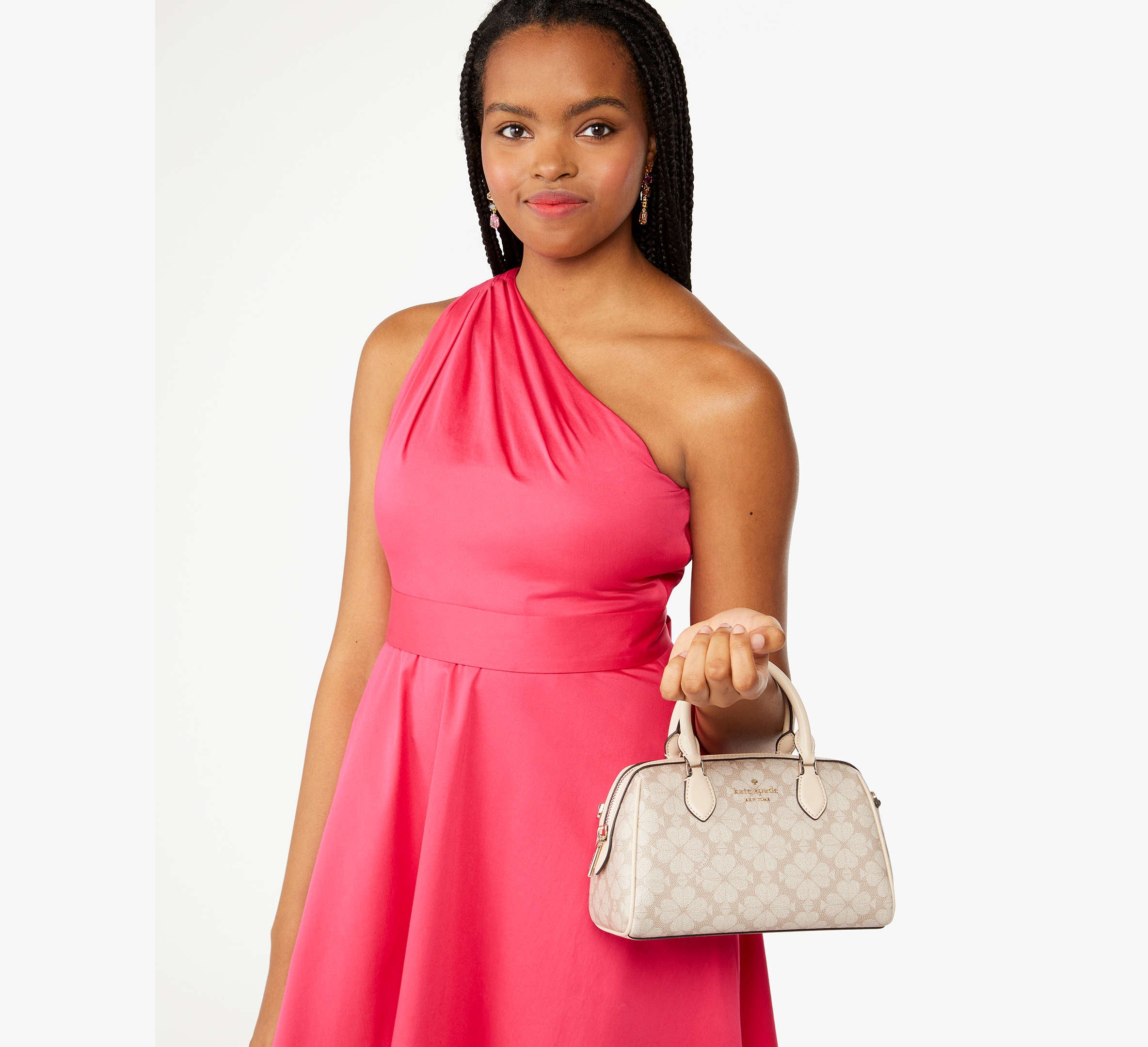 Kate Spade Spade Flower Small Dolly Duffle Dark Beige Multi