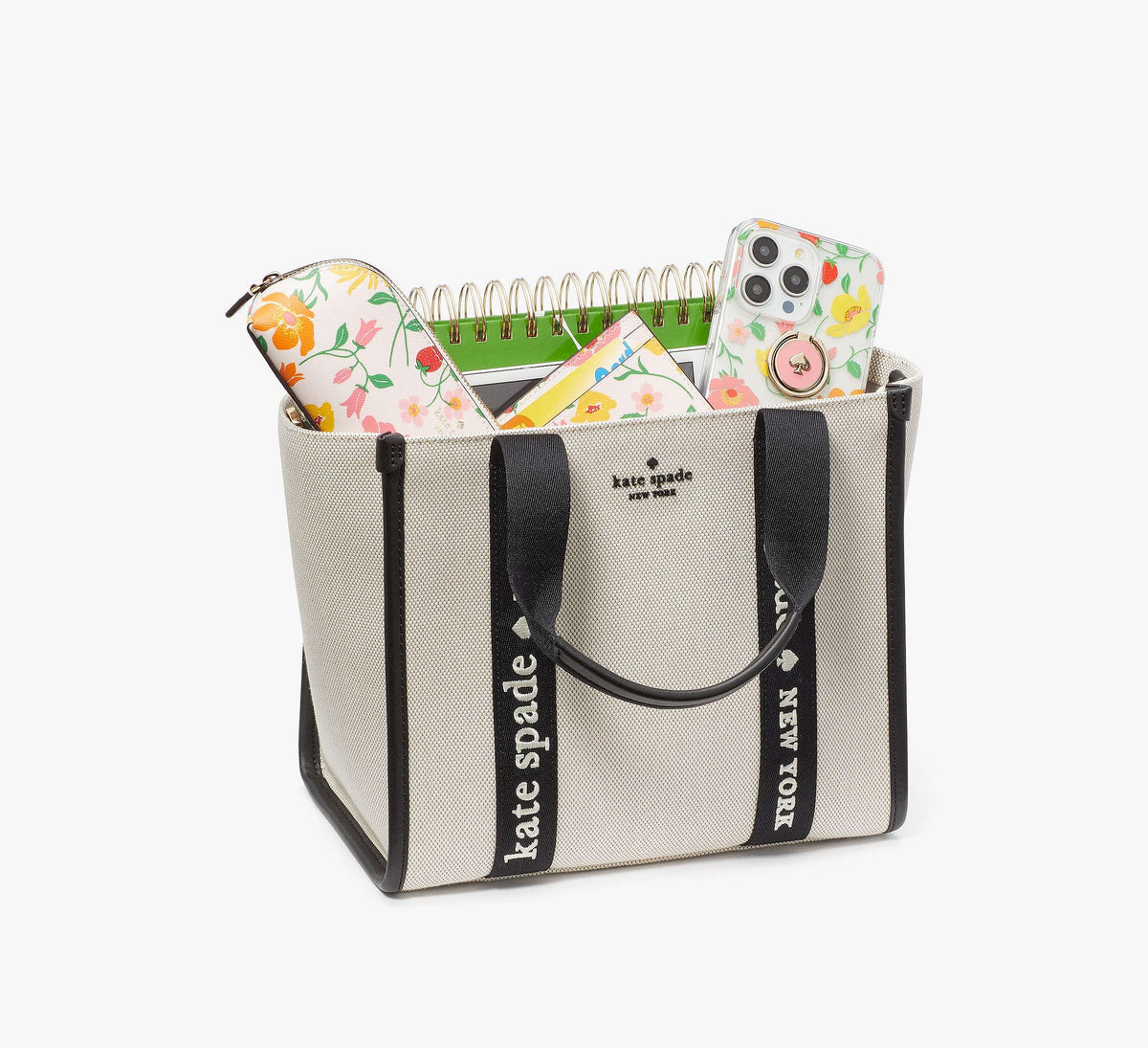 Kate Spade Kip Canvas Small Tote -Rose Smoke Multi
