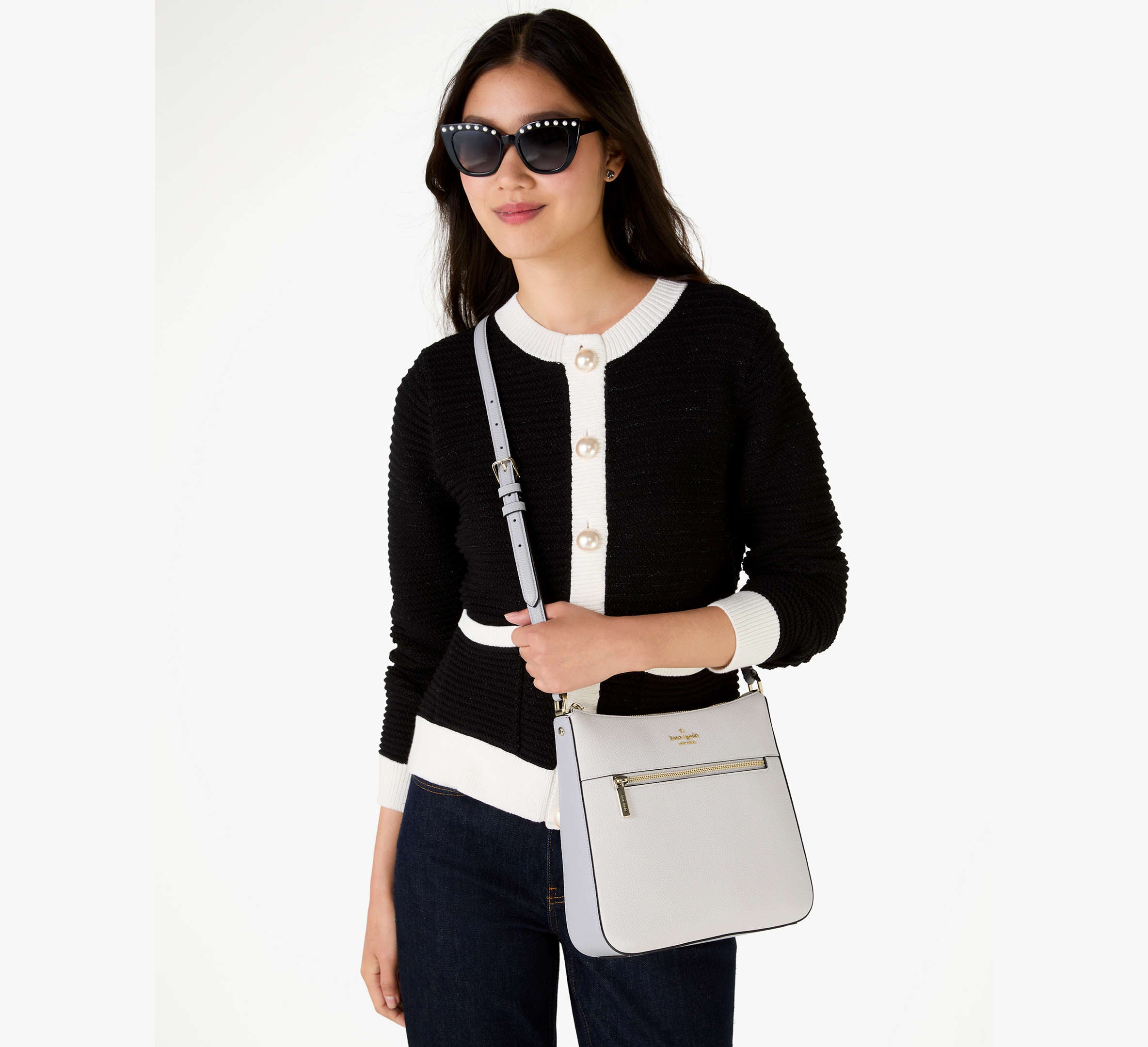 Kate Spade Lena Colorblock Large Swingpack Crossbody - Mountain Grey Multi