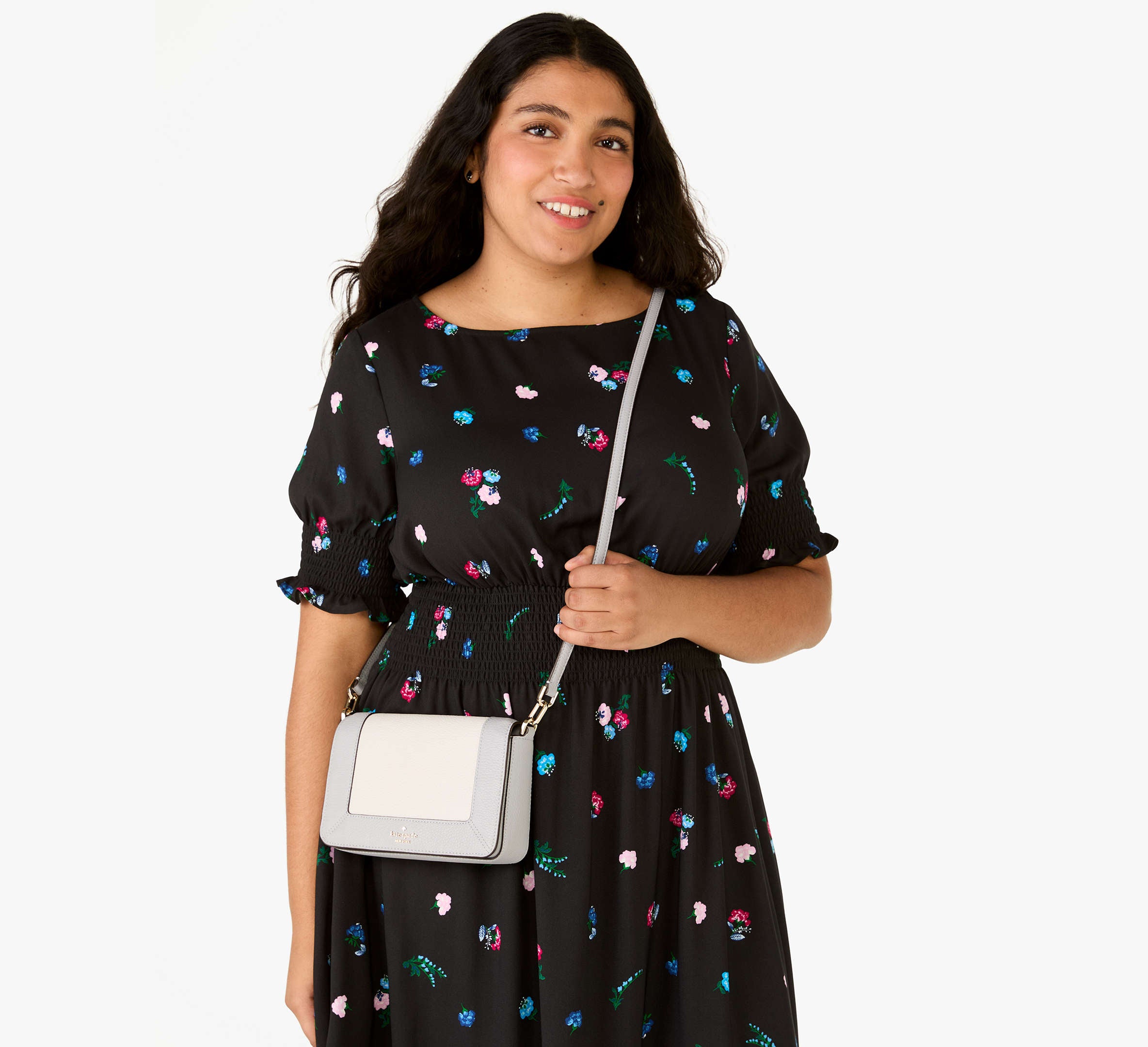 Kate Spade Lena Colorblock Mini Flap Crossbody Mountain Grey Multi