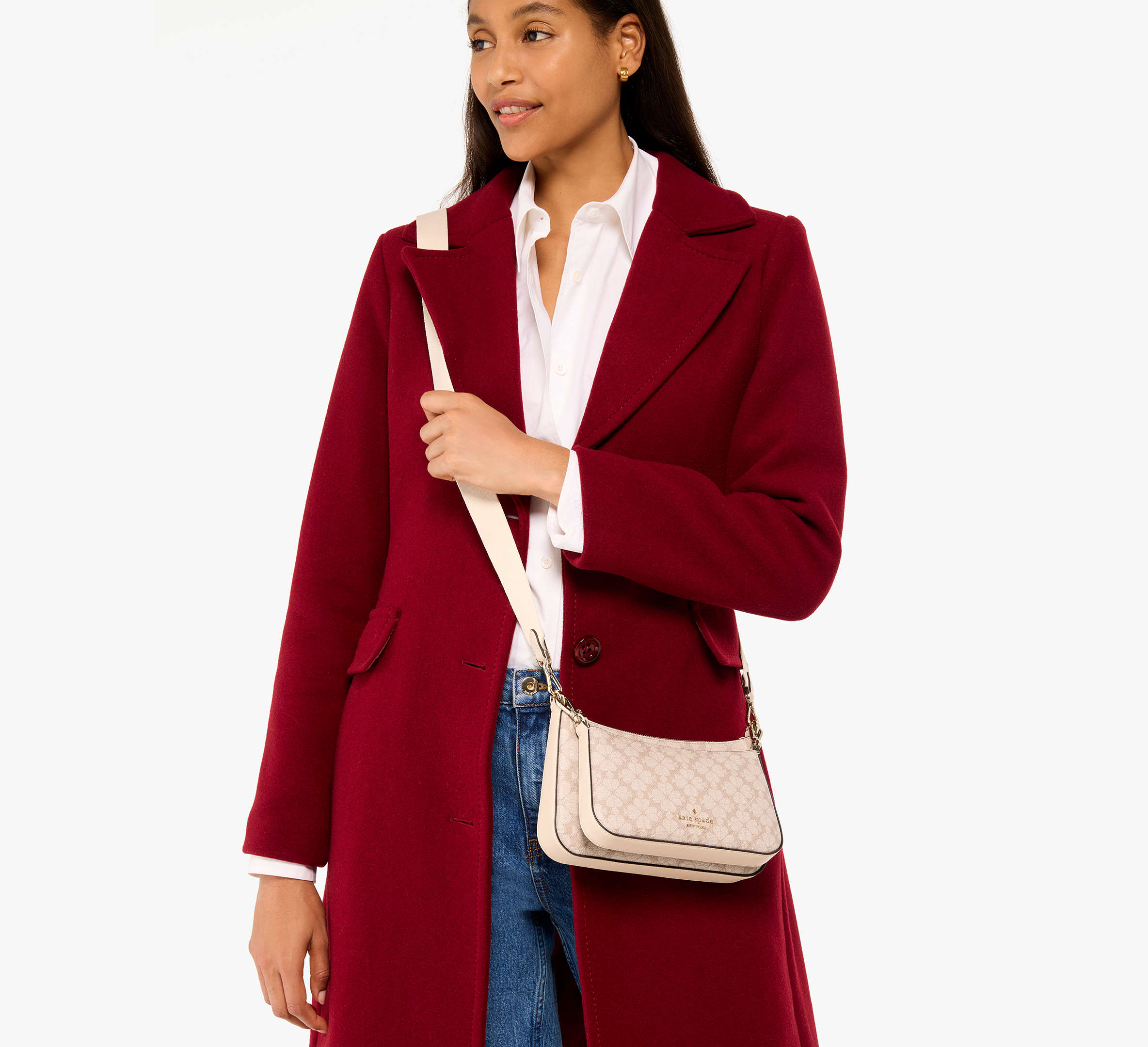 Kate Spade Spade Flower Small Crossbody Dark Beige Multi