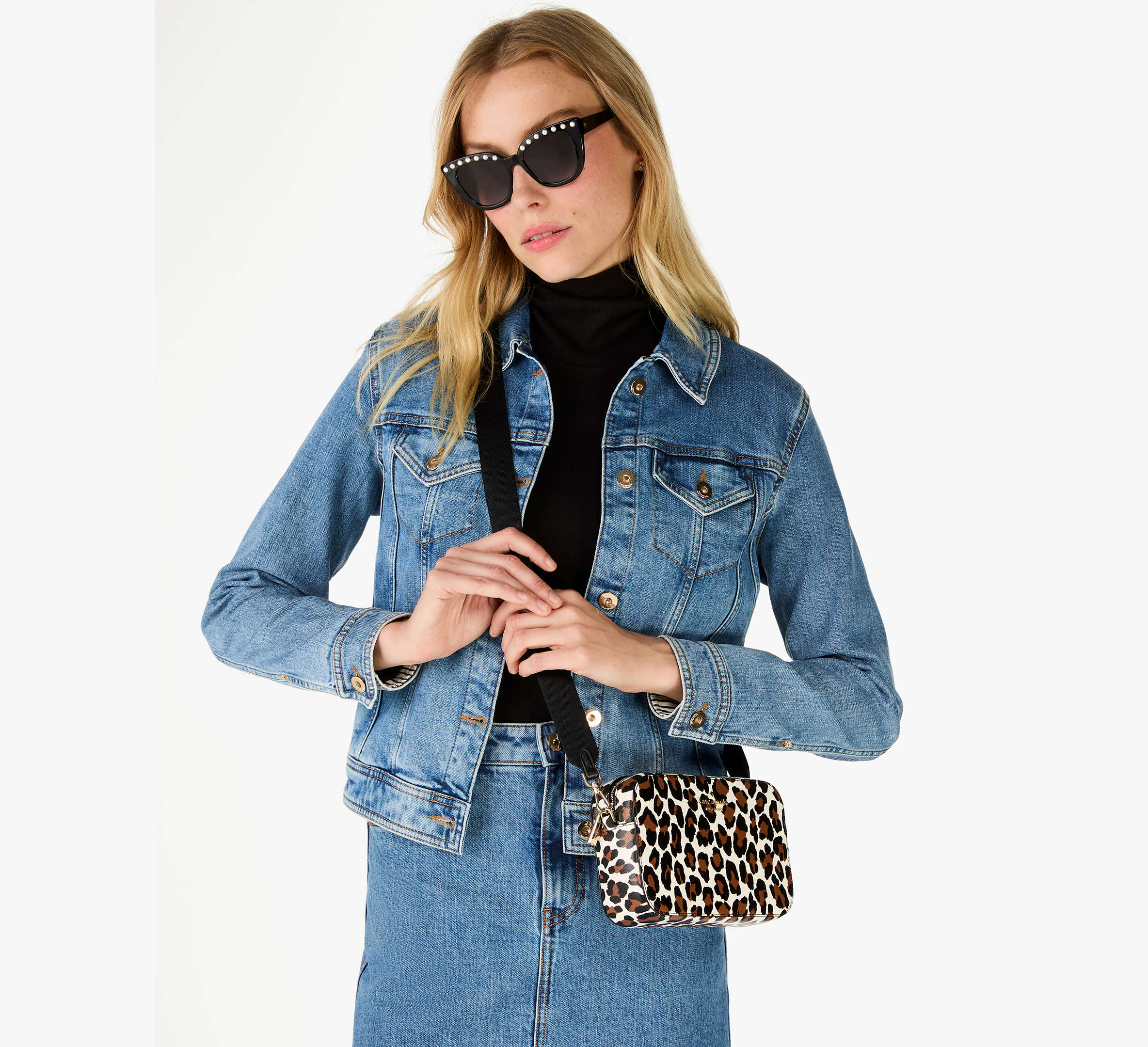 Kate Spade Madison Spotted Leopard Mini Camera Bag - Cream Multi