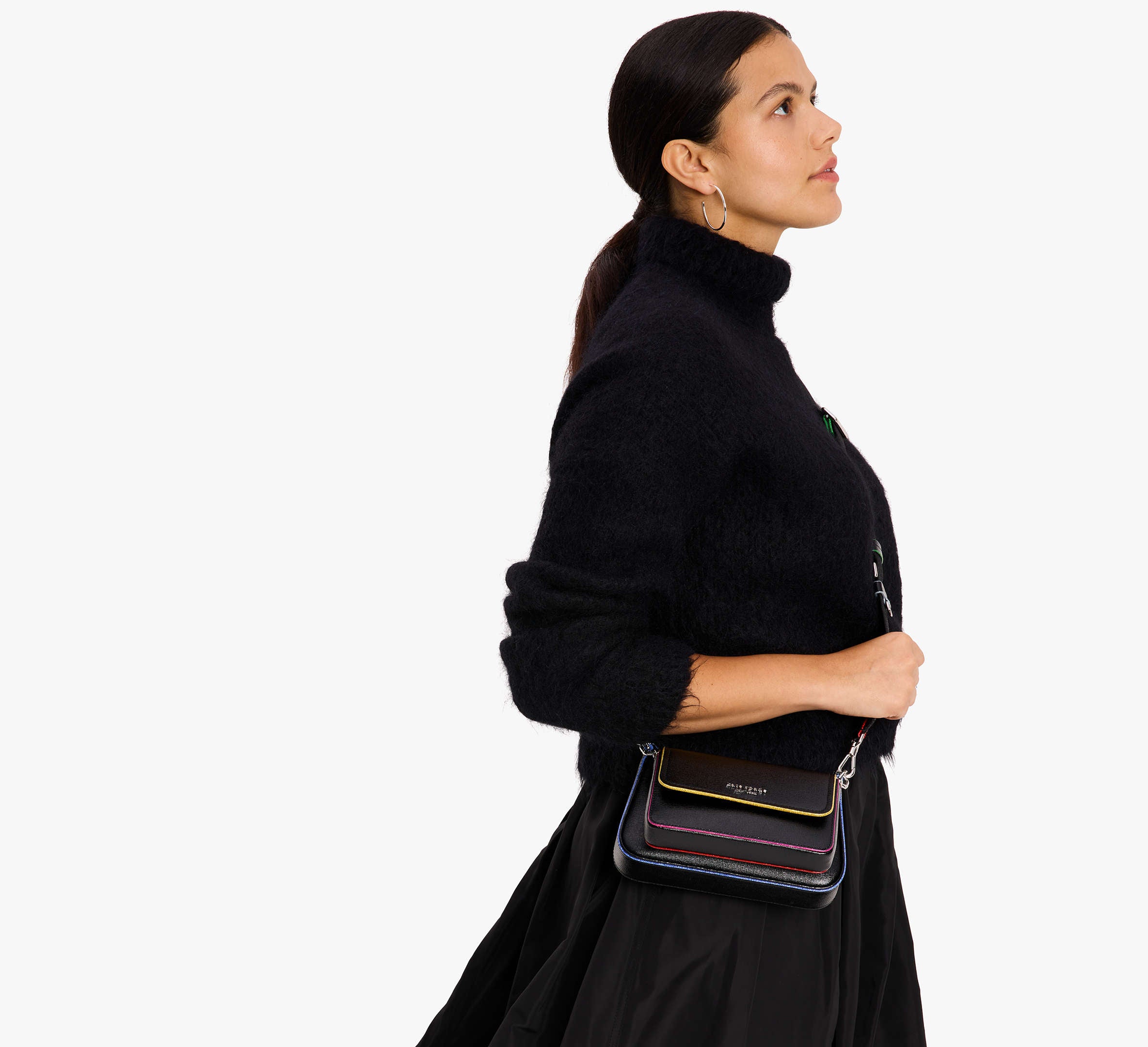 Kate Spade Double Up Glitter Edge Crossbody - Black Multi