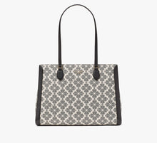 Kate Spade Signature Spade Flower East West Large Laptop Tote- Black Multi
