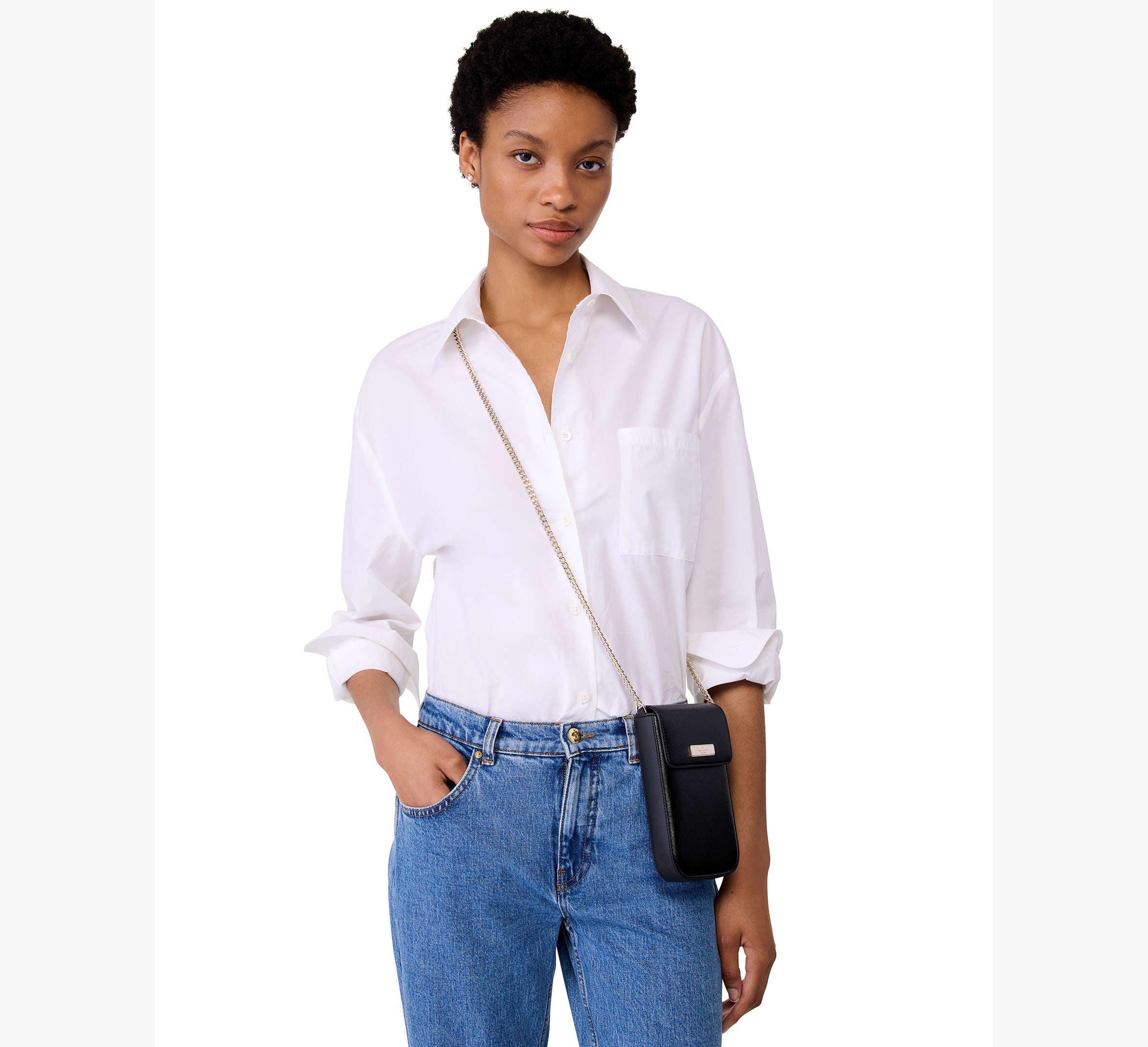 Kate Spade Kenzie North South Flap Phone Crossbody - Black