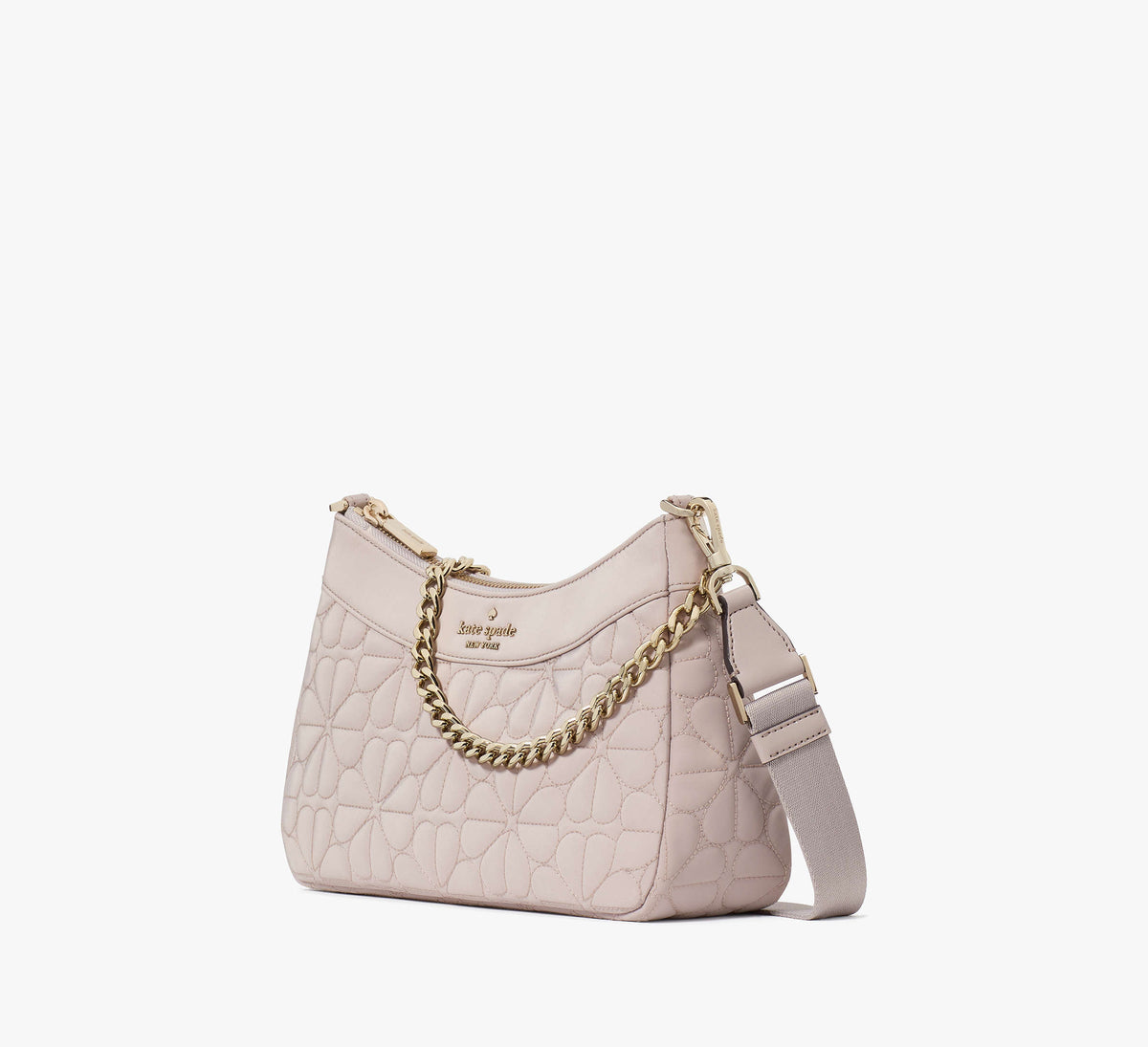 Kate Spade Spade Flower Quilted Fabric Convertible Crossbody - Cozy Grey