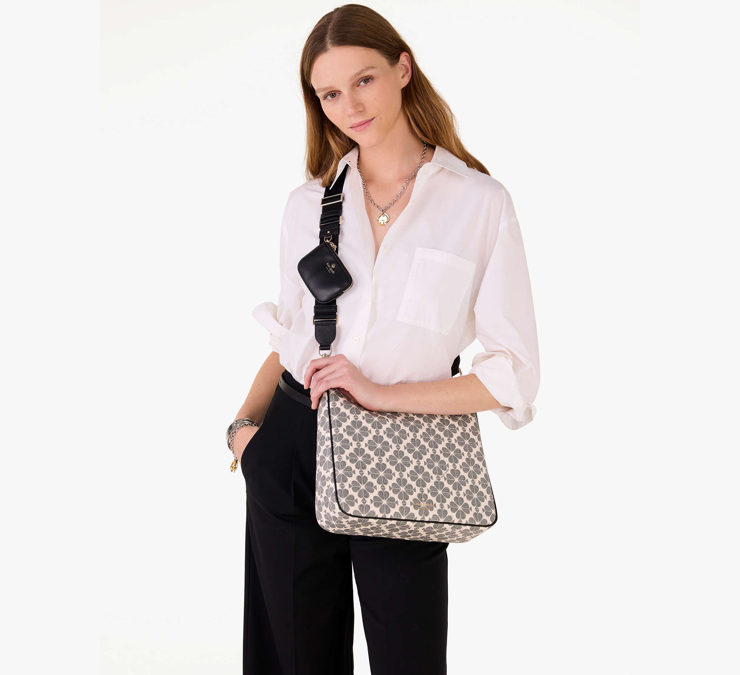 Kate Spade Spade Flower Large Crossbody With Pouch - Black Multi