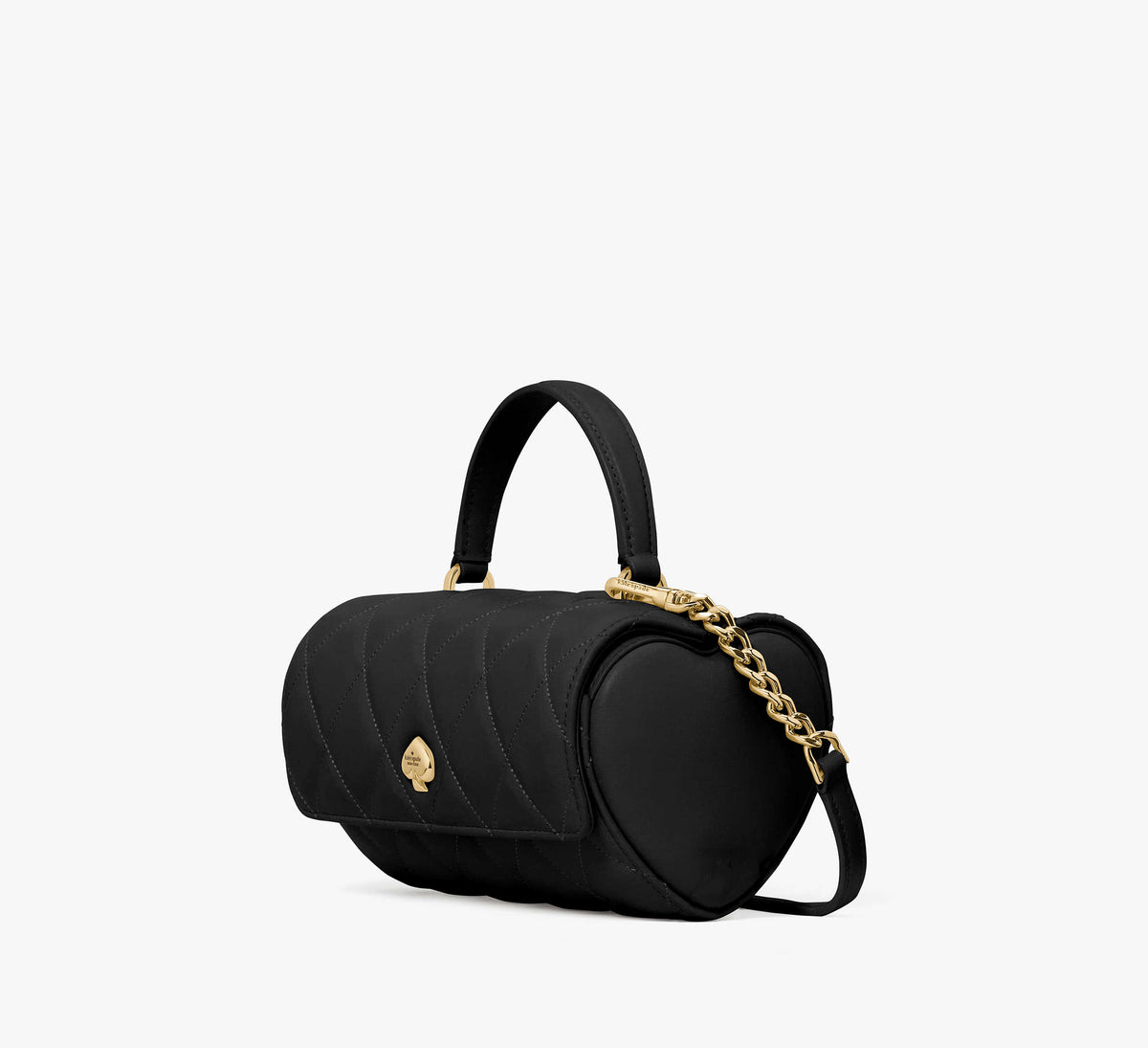 Kate Spade Heart Barrel Quilted Crossbody - Black