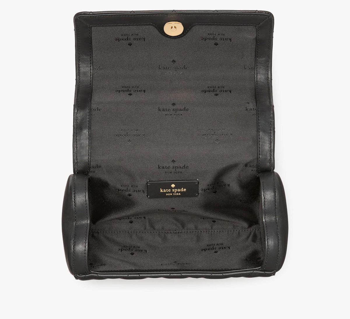 Kate Spade Heart Barrel Quilted Crossbody - Black