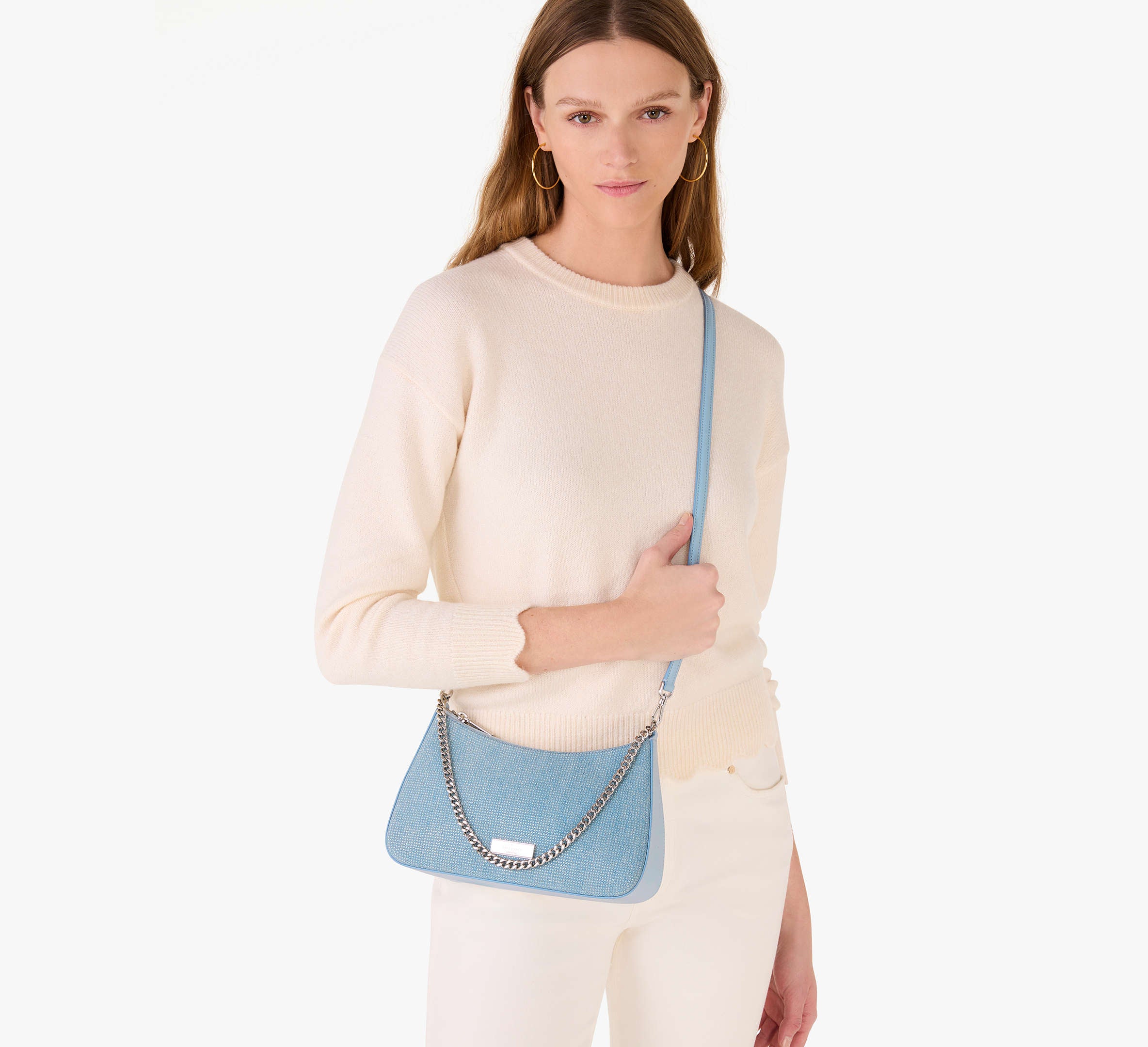 Kate Spade Madison Studded Denim Convertible Crossbody - Blue Multicolor