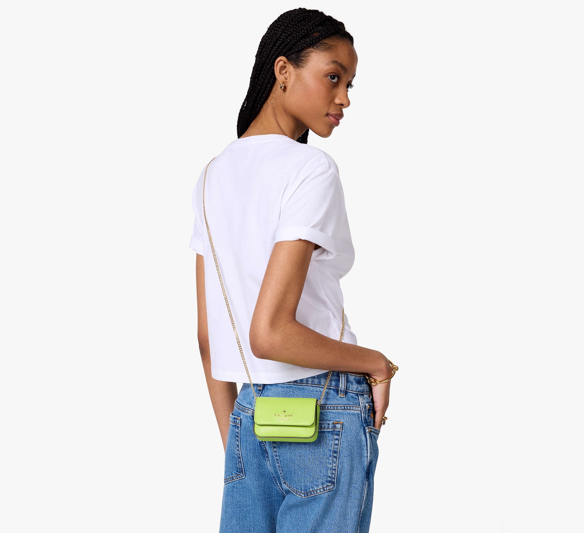 Kate Spade Madison Card Case Crossbody Grasshopper Green