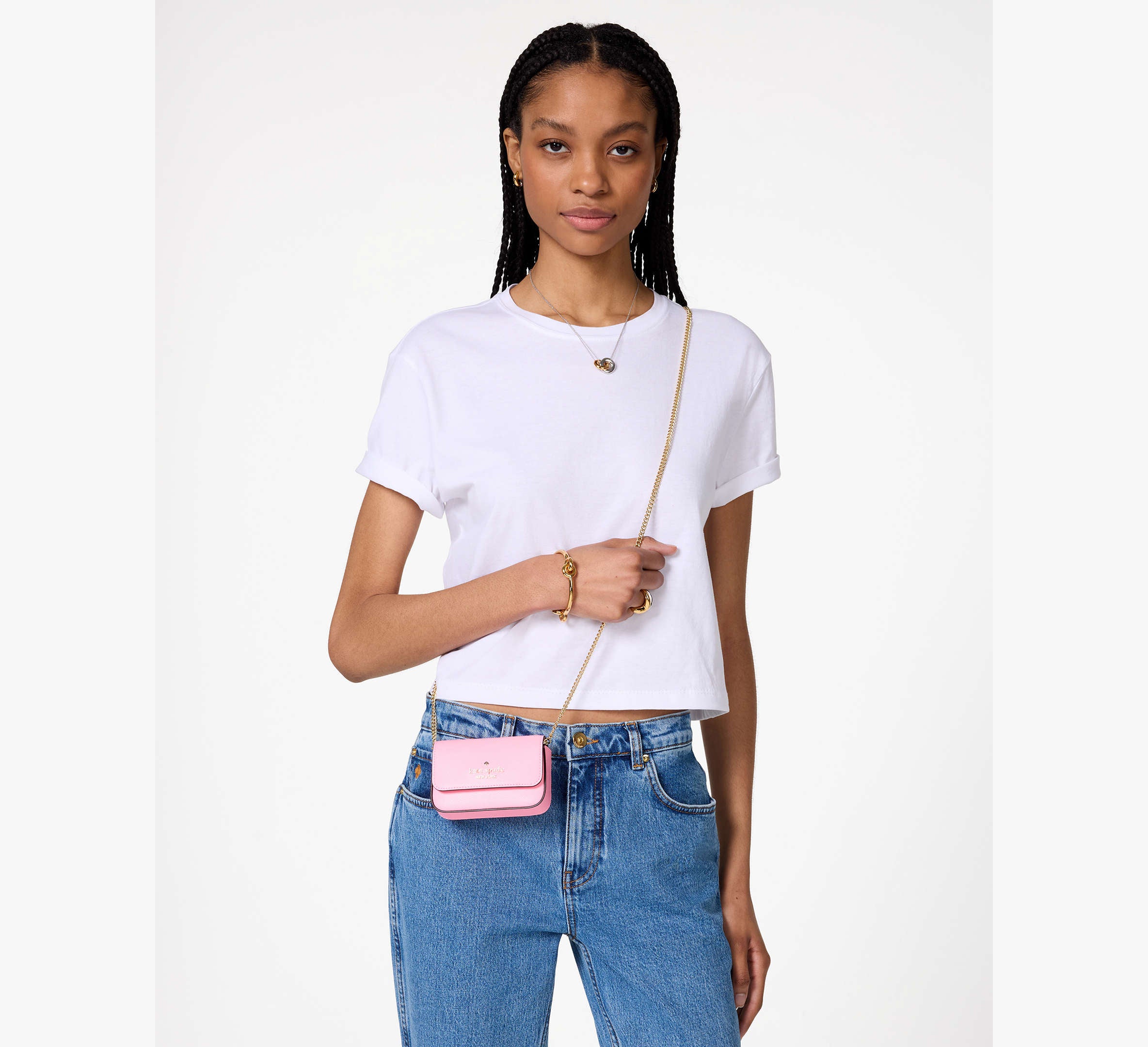 Kate Spade Madison Card Case Crossbody Pink Apple