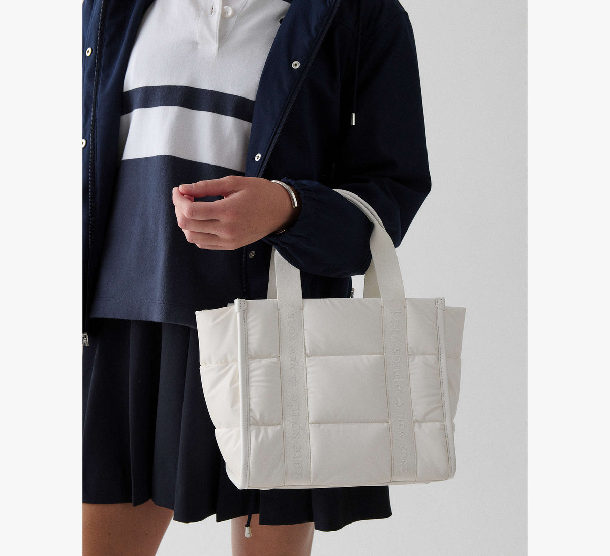 Kate Spade Kip Puffy Small Tote-  Optic White