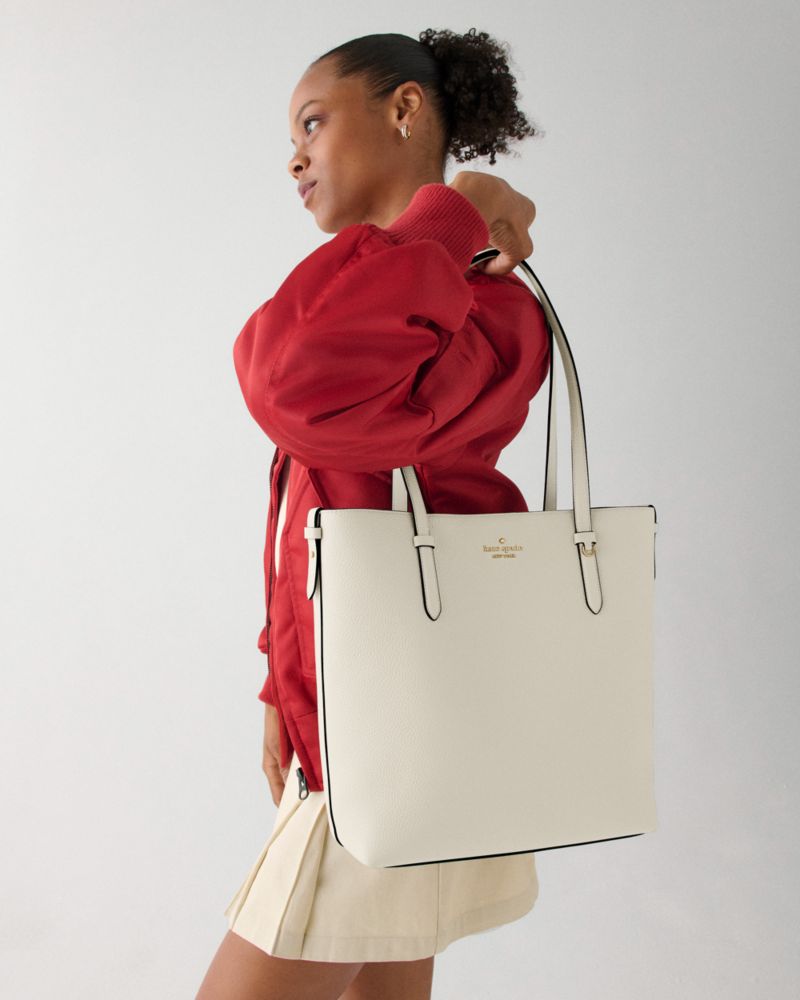 Kate Spade Juliette Leather Medium Tote-Meringue