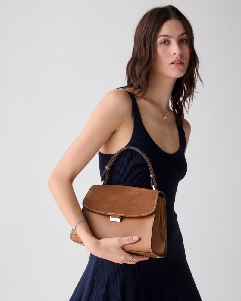 Kate Spade Riley Suede Top Handle Bag-Warm Gingerbread – Kanadadan