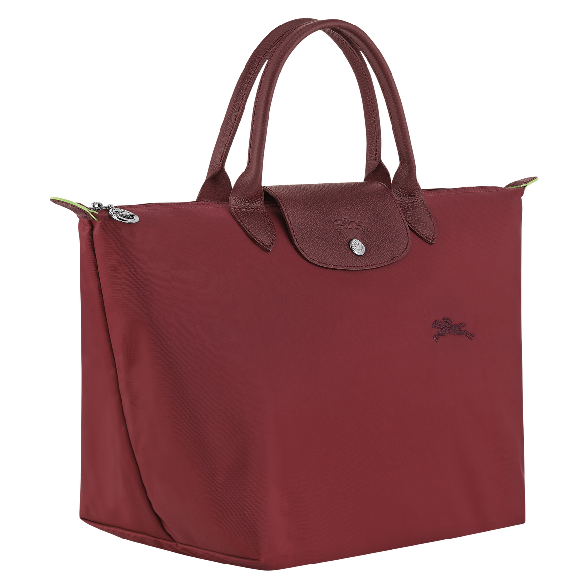 Longchamp Le Pliage Green M Handbag Pomegranate - Recycled Canvas - Hemen Teslimde