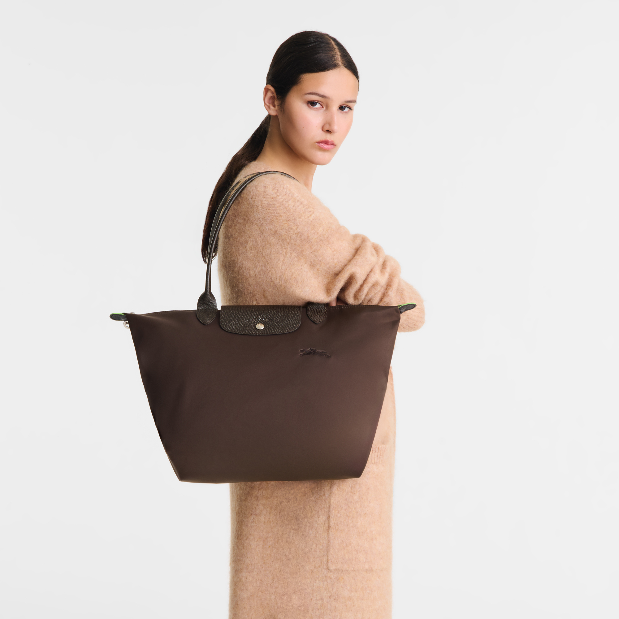 Longchamp Le Pliage Green L Tote Bag-Mocha - Hemen Teslimde
