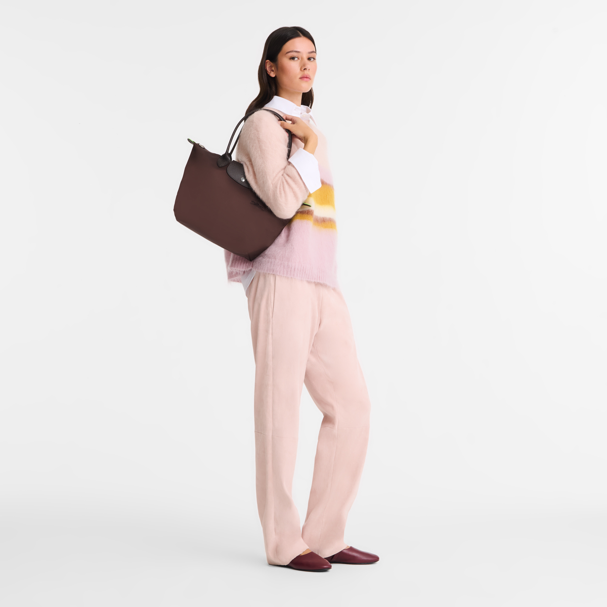 Longchamp Le Pliage Green M Tote Bag  Mocha