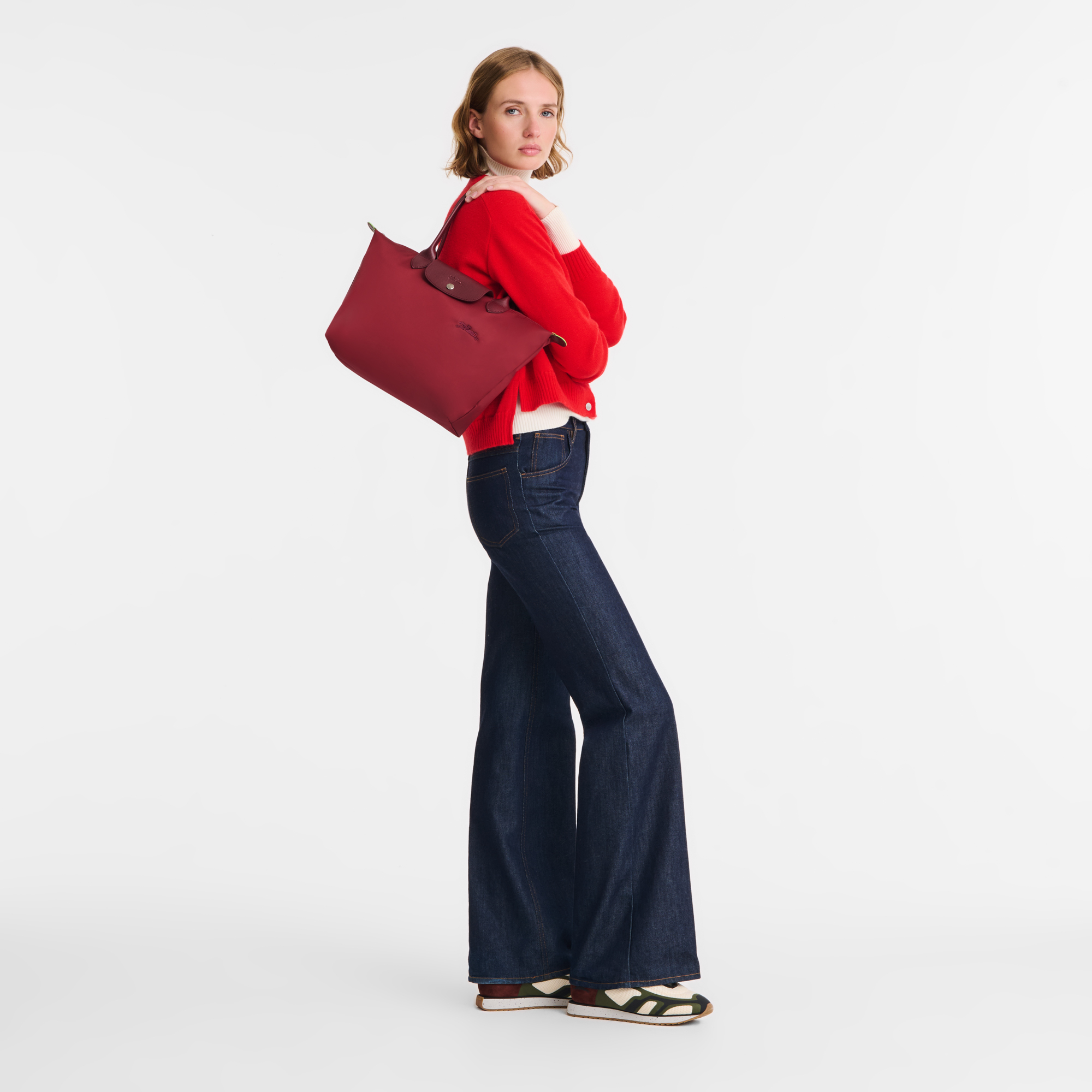 Longchamp Le Pliage Green M Tote bag Pomegranate - Recycled canvas