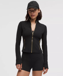 Lululemon Define Cropped Jacket Nulu  -  Black/Gold/Gold