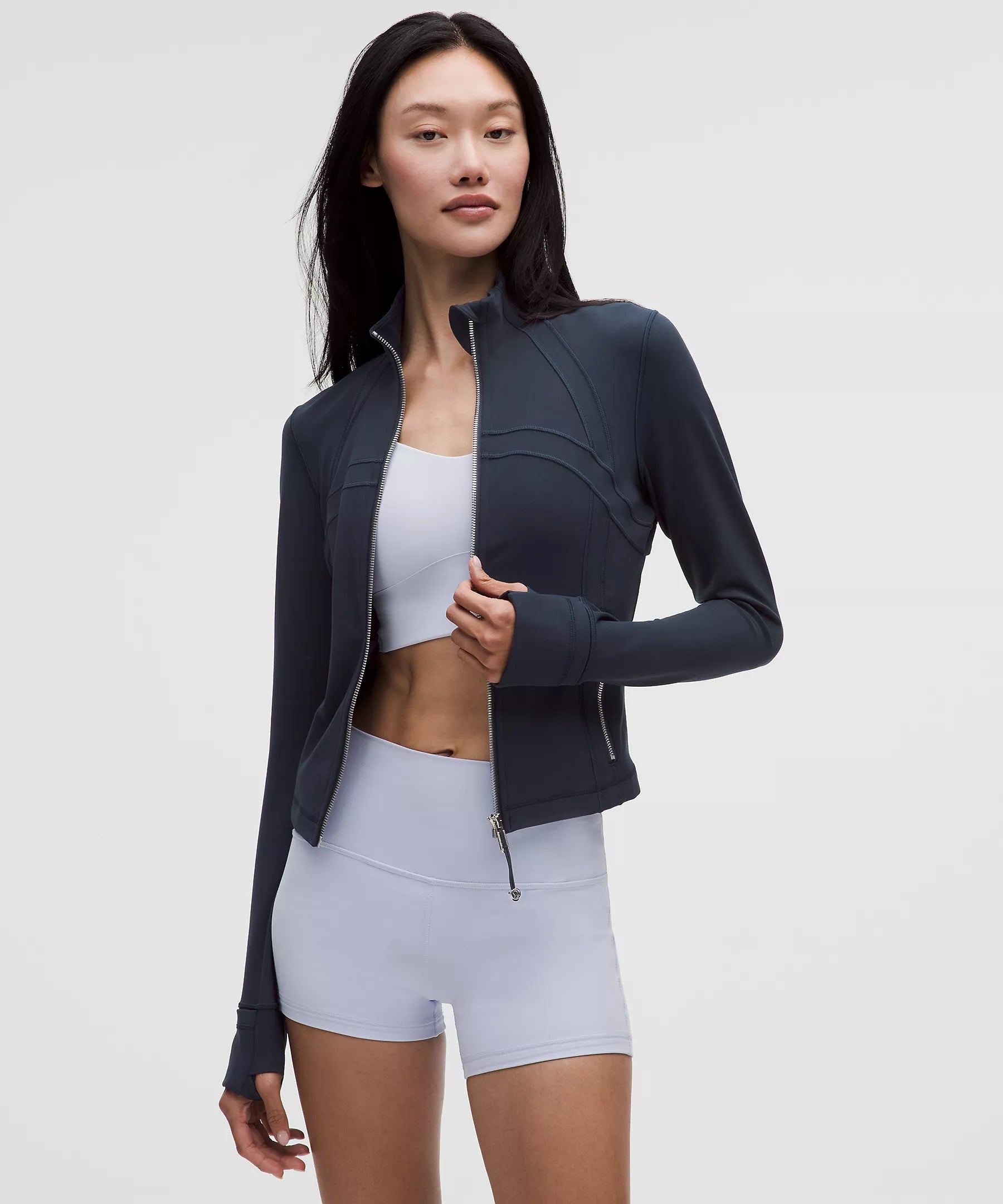Lululemon Define Cropped Jacket Nulu - True Navy/Mirror Silver
