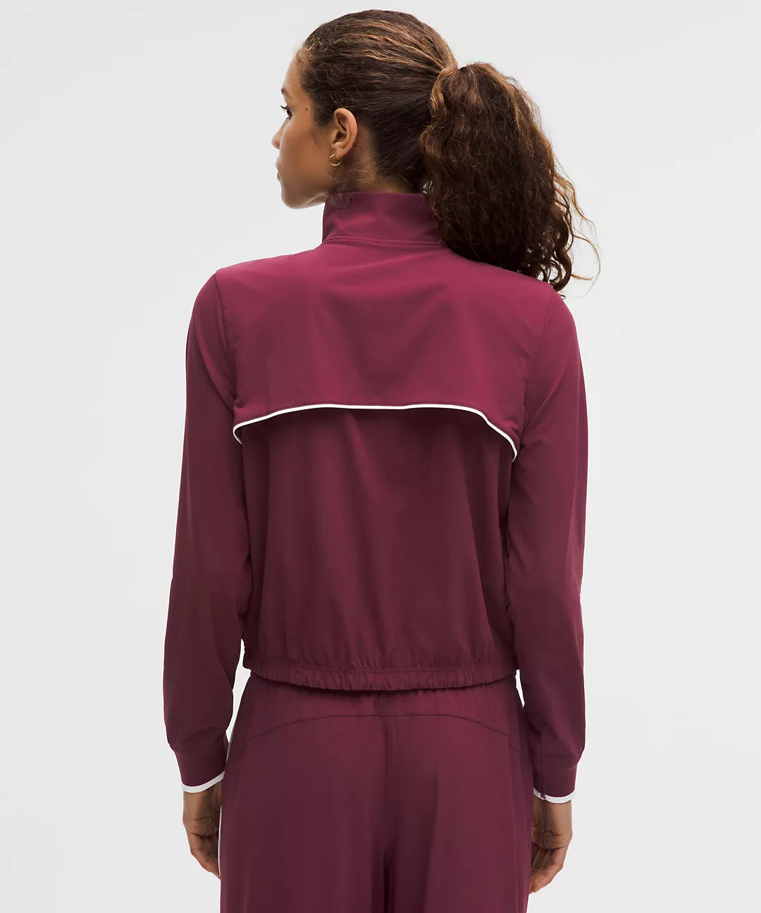 Lululemon Court Rival Tennis Track Jacket-Burgundy Bay/White