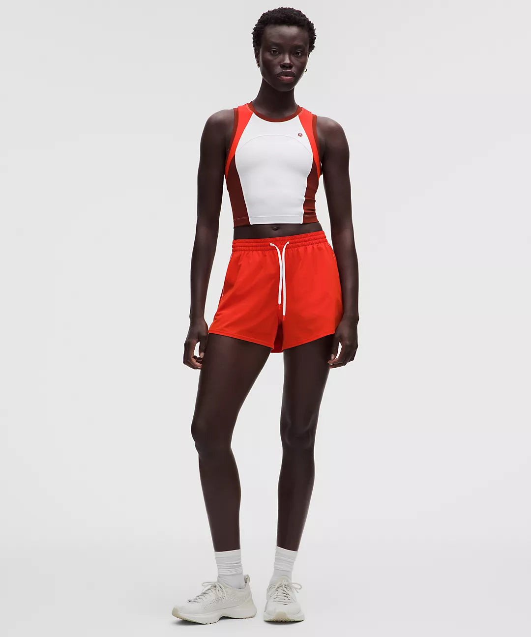 Lululemon Court Rival High-Rise Short 3 -Cherry Ember/White