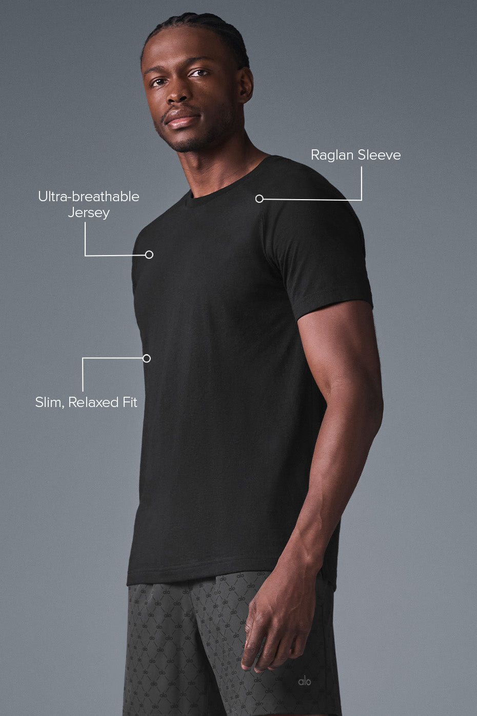 Alo Yoga Men's Triumph Raglan Tee - Black