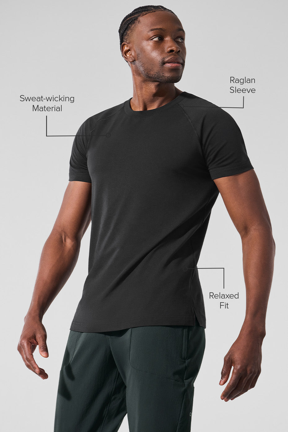 Alo Yoga Men's Alo Vapor Crewneck Short Sleeve - Black