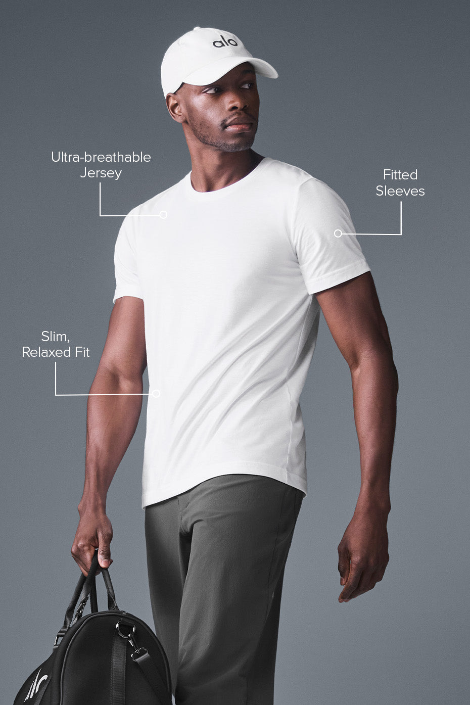 ALO Yoga メンズ ショートスリーブ Tシャツ 正規品 未着用 Alo Yoga Men's Triumph Tee - White – Kanadadan Kapına