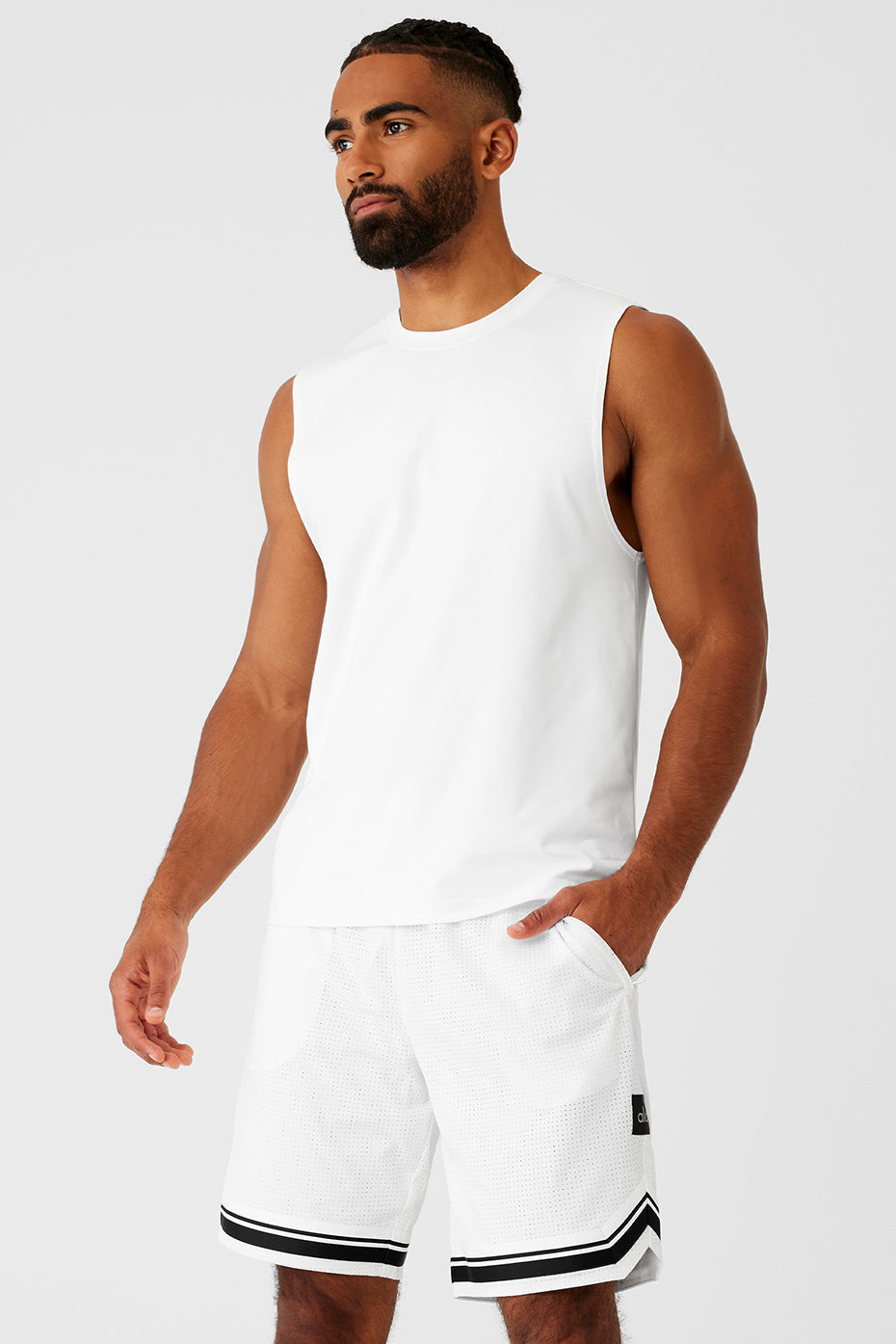 Alo Yoga Men's Conquer Muscle Tank - White