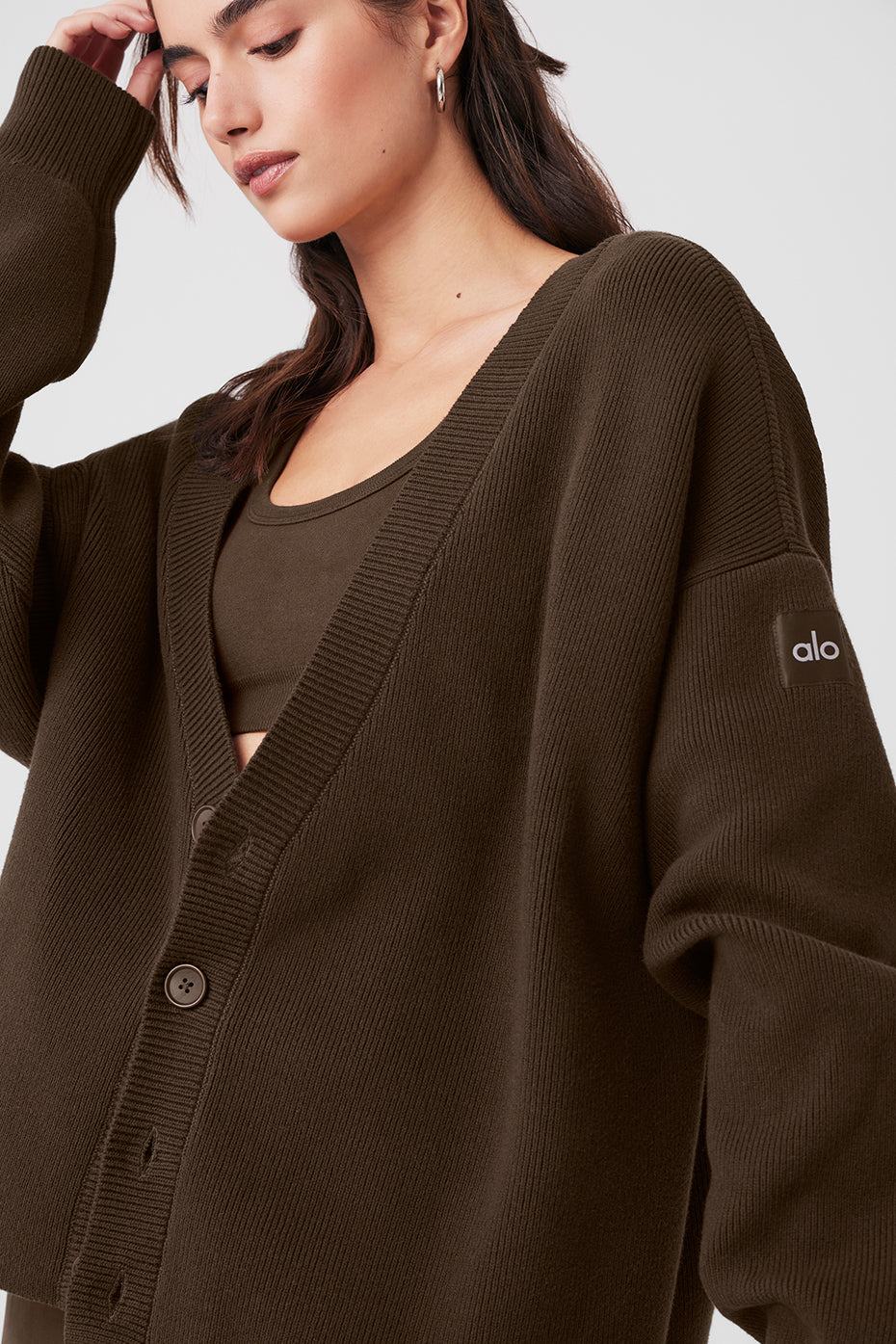 Alo Yoga Scholar Cardigan Sweater - Espresso – Kanadadan Kapına