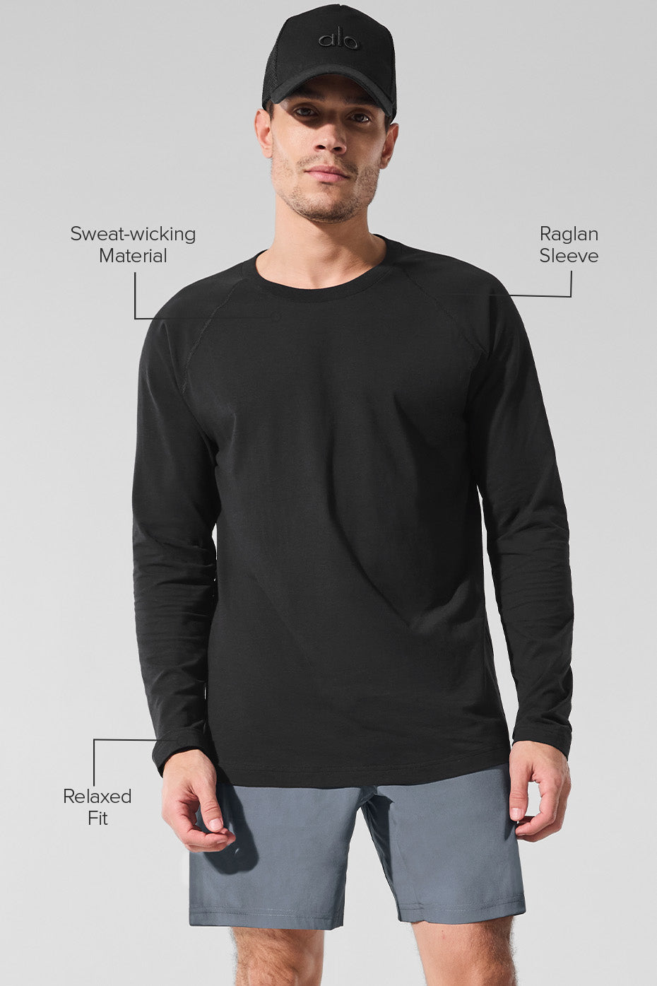Alo Yoga Men's Alo Vapor Crewneck Long Sleeve - Black