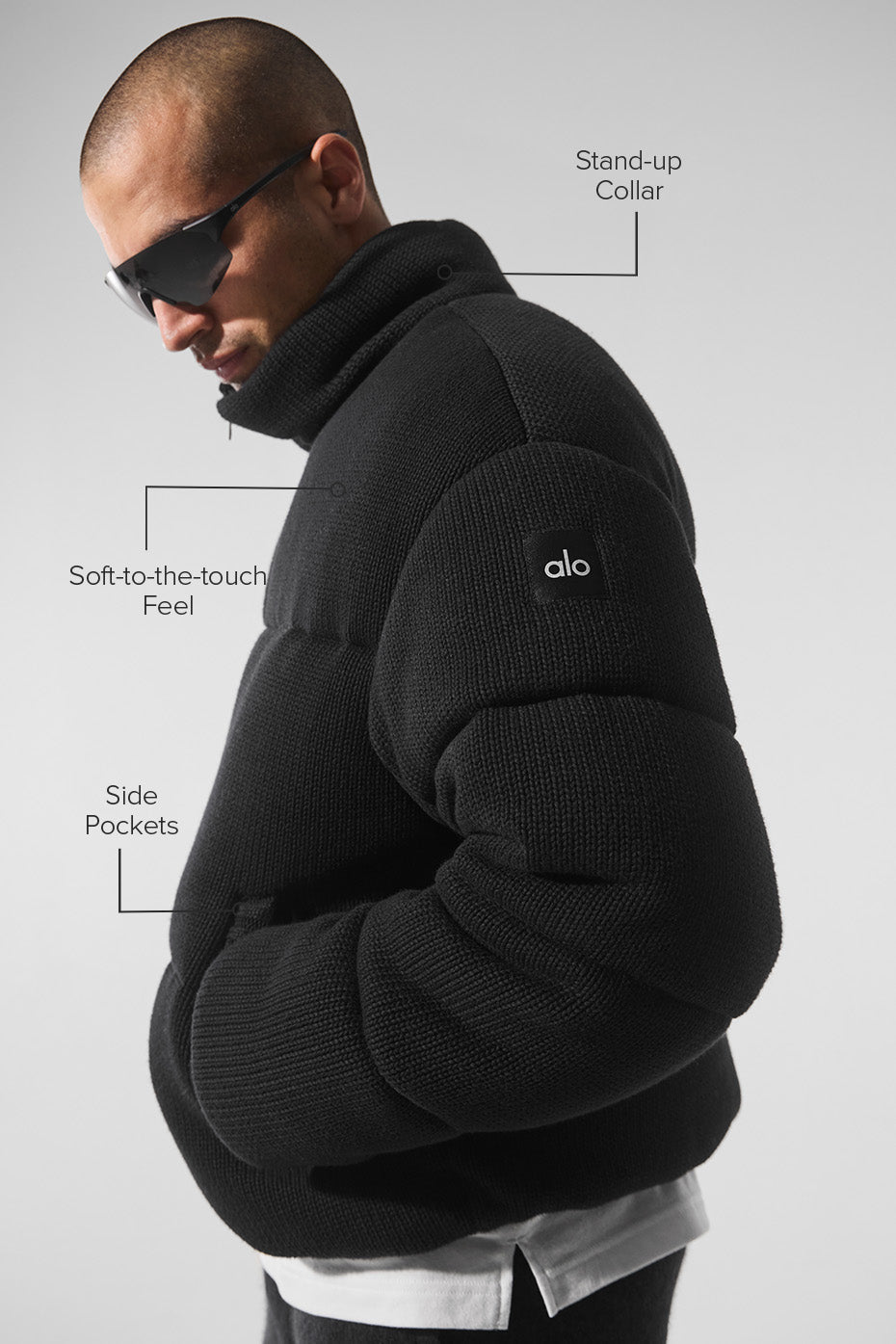 Alo Yoga Men's Stage Sweater Puffer - Black