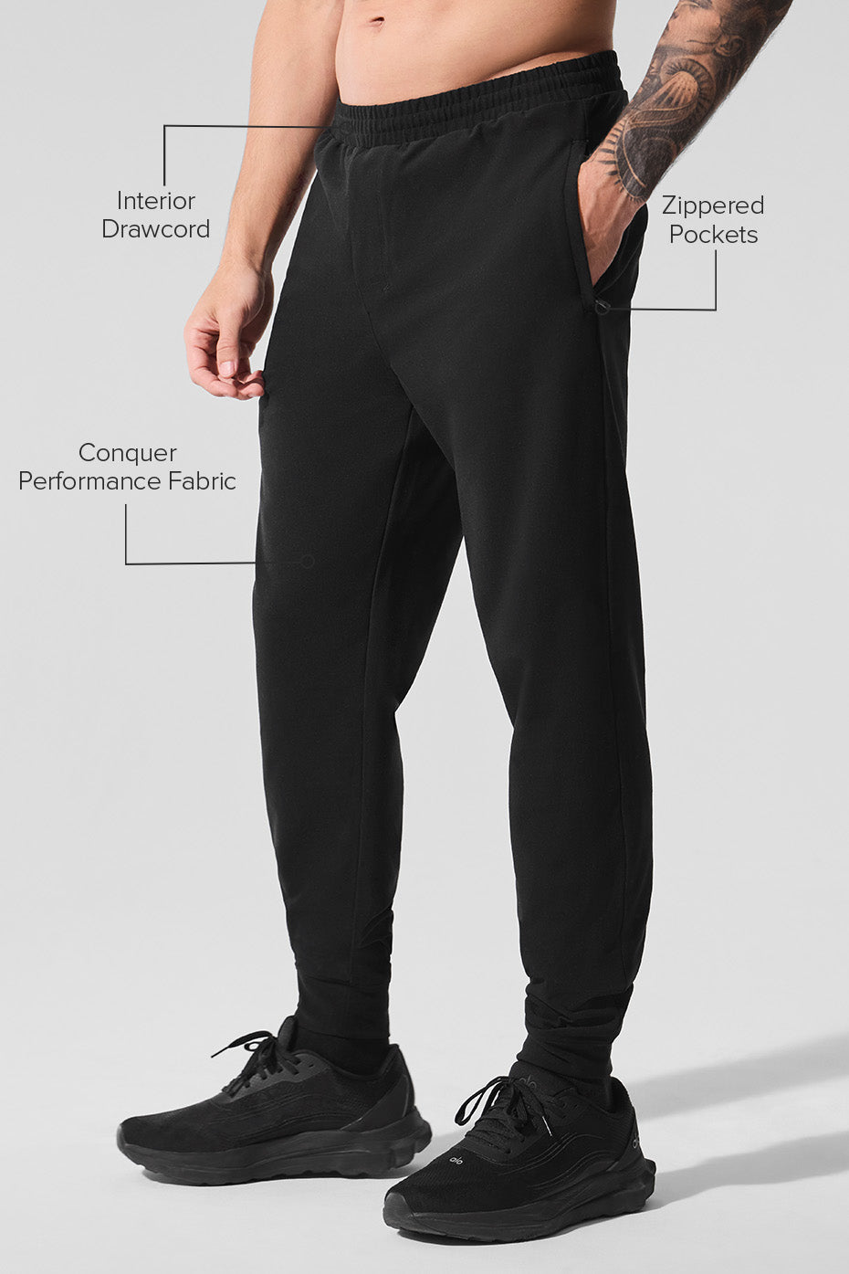 Alo Yoga Men's Conquer Max Performance Jogger Black