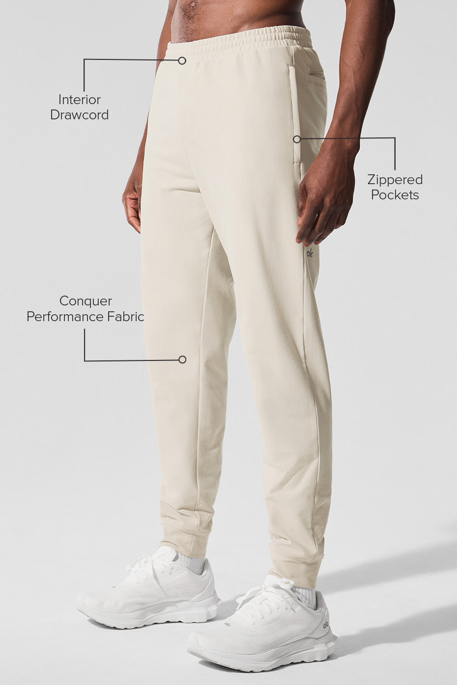 Alo Yoga Men's Conquer Max Performance Jogger  -  Bone
