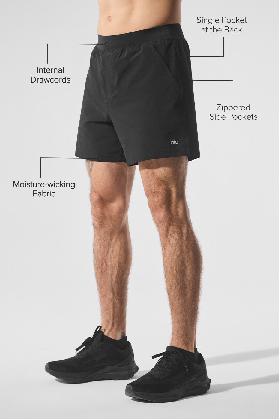 Alo Yoga Men's 5" Repetition Short Black
