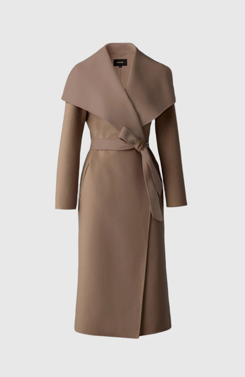 Mackage MAI Double-face wool wrap coat-  Light Camel