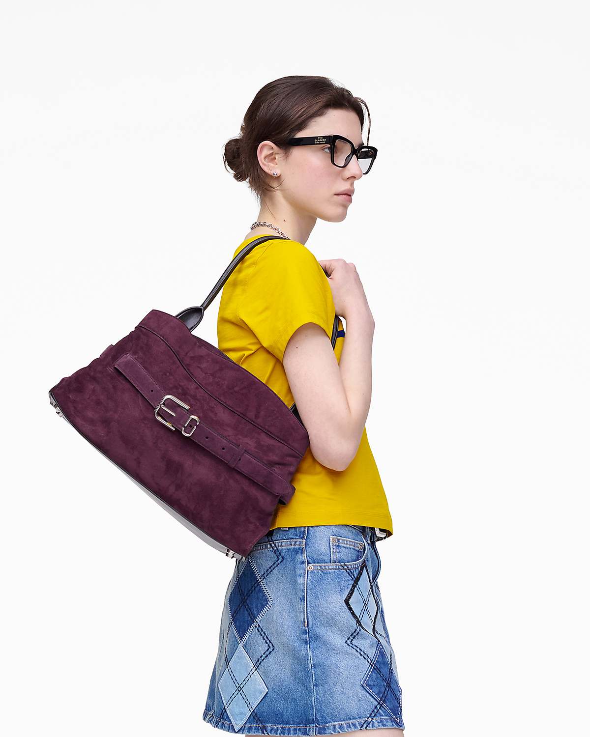 Marc Jacobs The Suede Dakota Satchel - Dark Plum