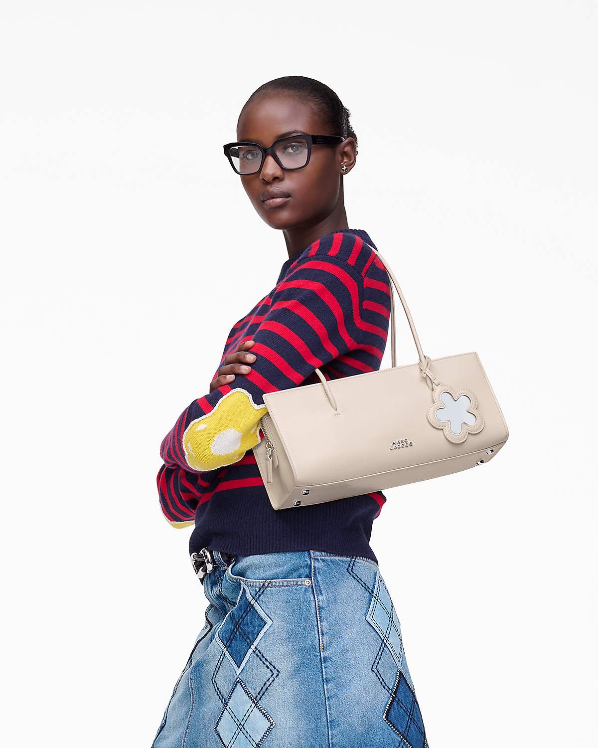 Marc Jacobs The Glam Mirror Satchel - Cotton White