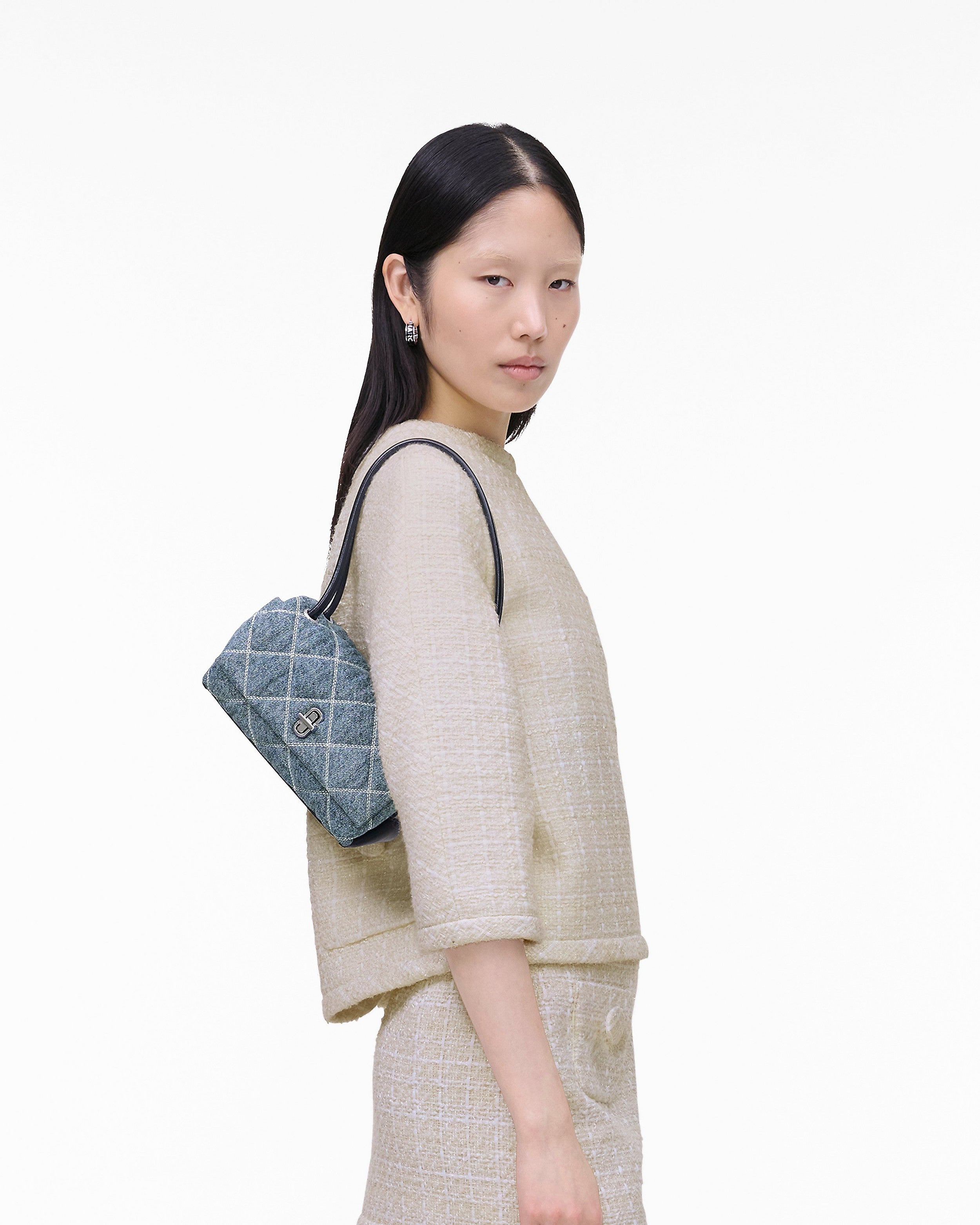 Marc Jacobs The Quilted Denim Mini Dual Shoulder Bag