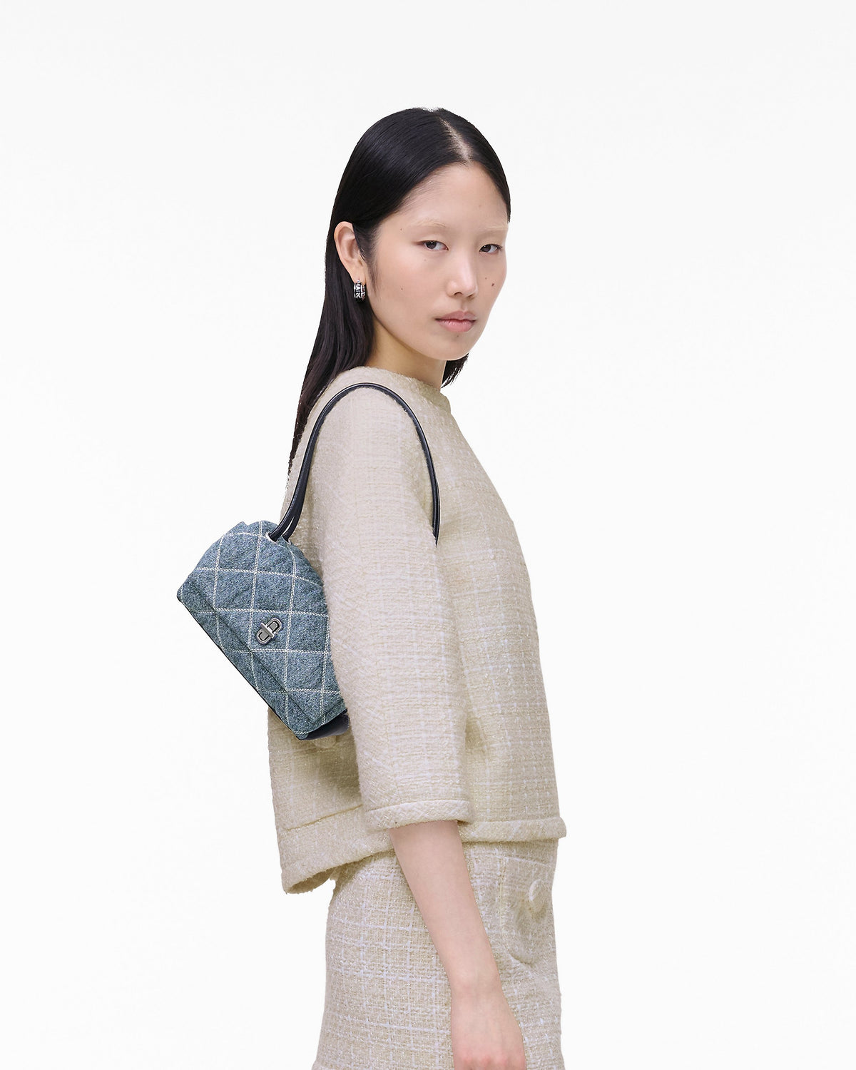 Marc Jacobs The Quilted Denim Mini Dual Shoulder Bag