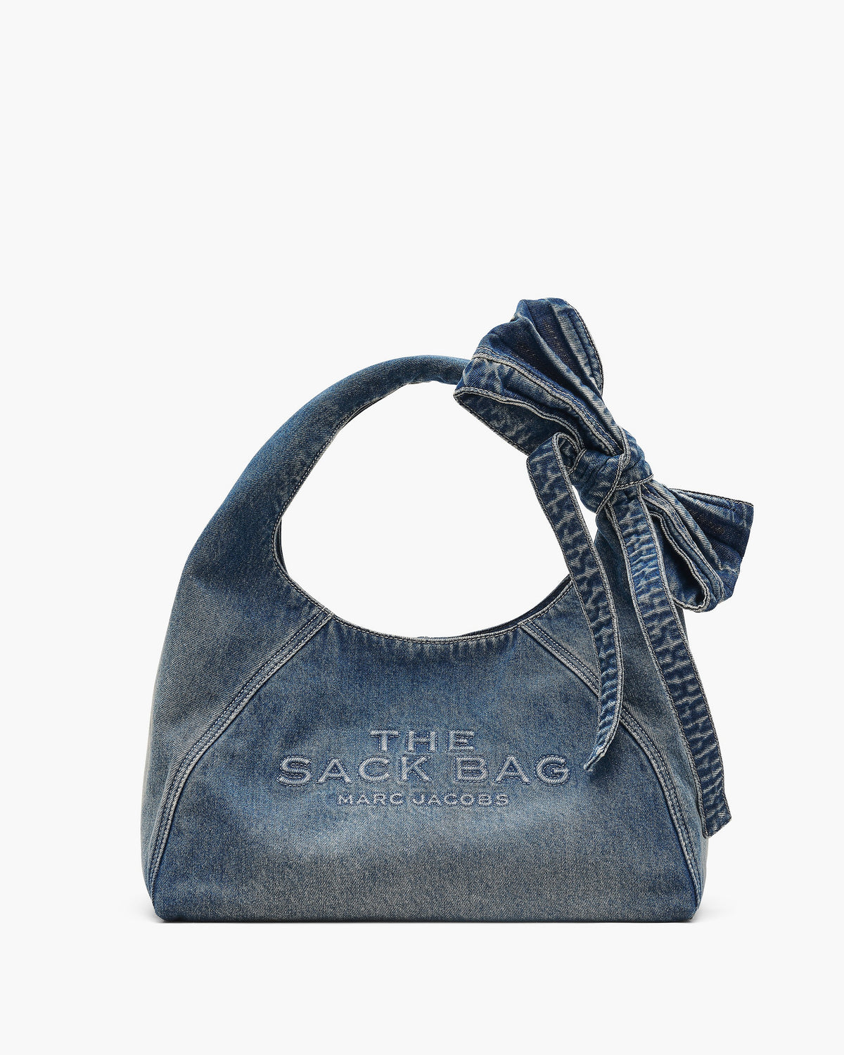 Marc Jacobs The Bow Denim Sack Bag-Medium wash indigo