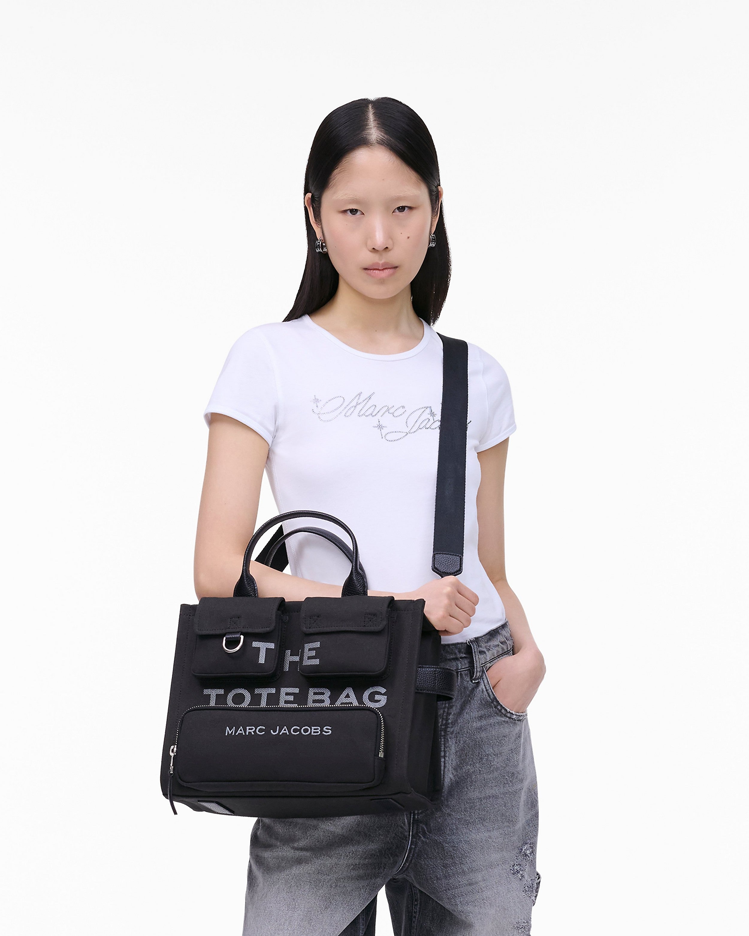 Marc Jacobs The Cargo Canvas Medium Tote Bag - Black