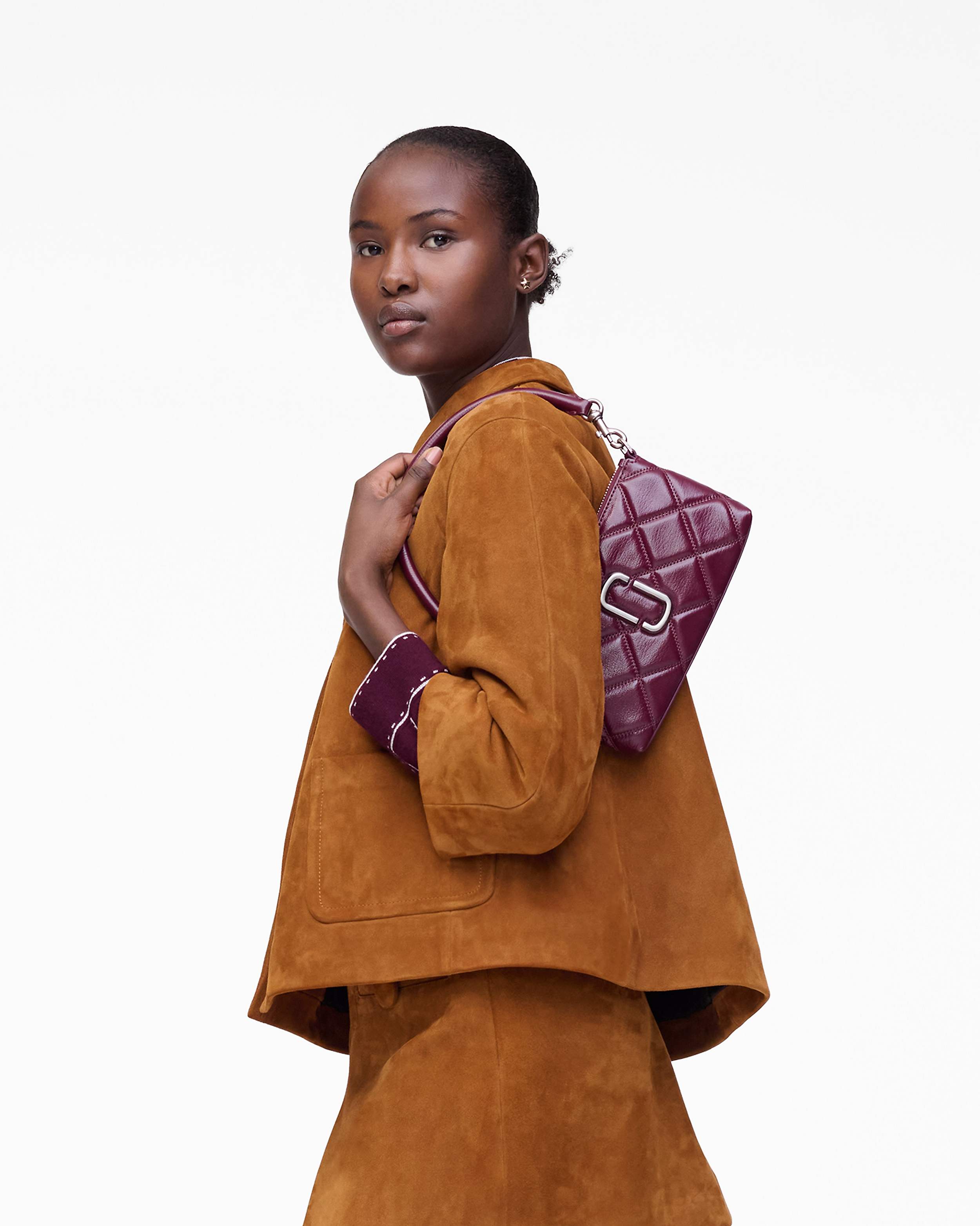 Marc Jacobs The Quilted Snapshot Convertible Shoulder Bag-Dark Plum