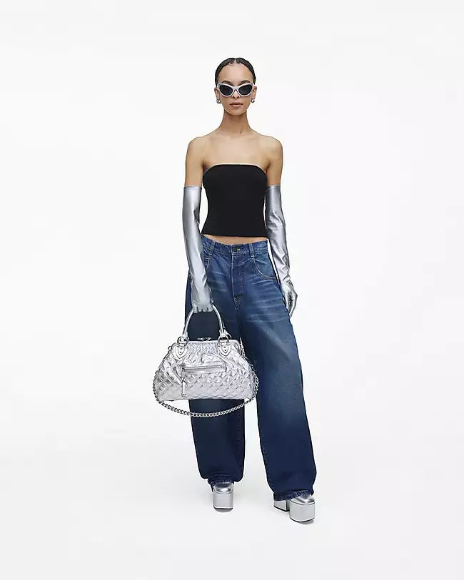 Marc Jacobs Re-Edition Quilted Metallic Leather Stam Bag