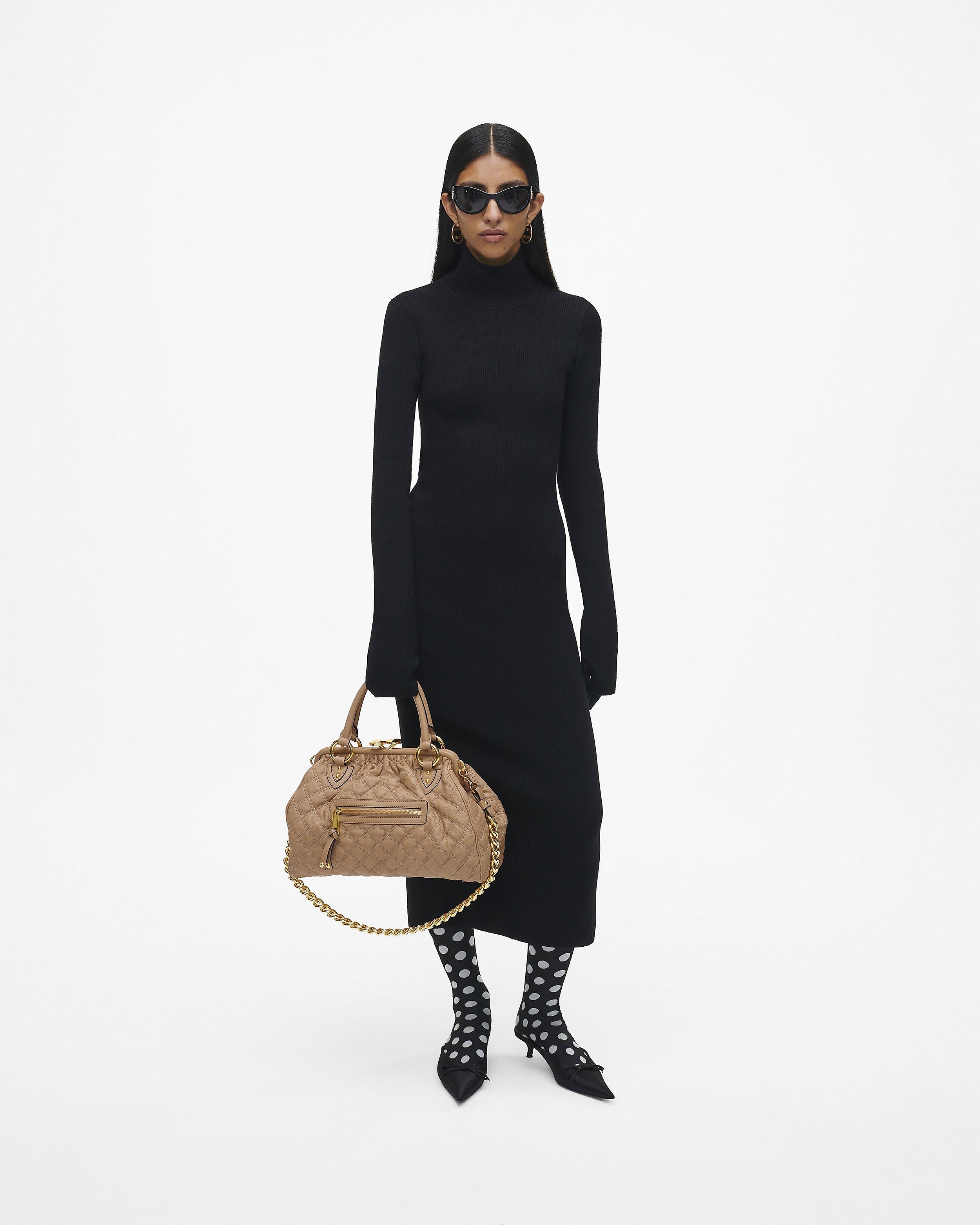 Marc Jacobs Re-Edition Quilted Leather Stam Bag - Camel